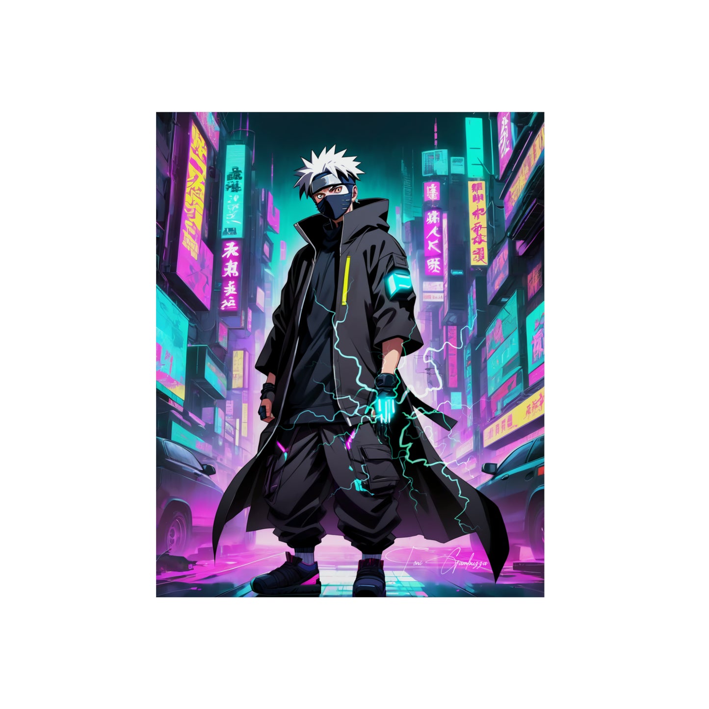 Cyberpunk Kakashi 🇩🇪 GER Shipping - Anime Art on Metal Poster