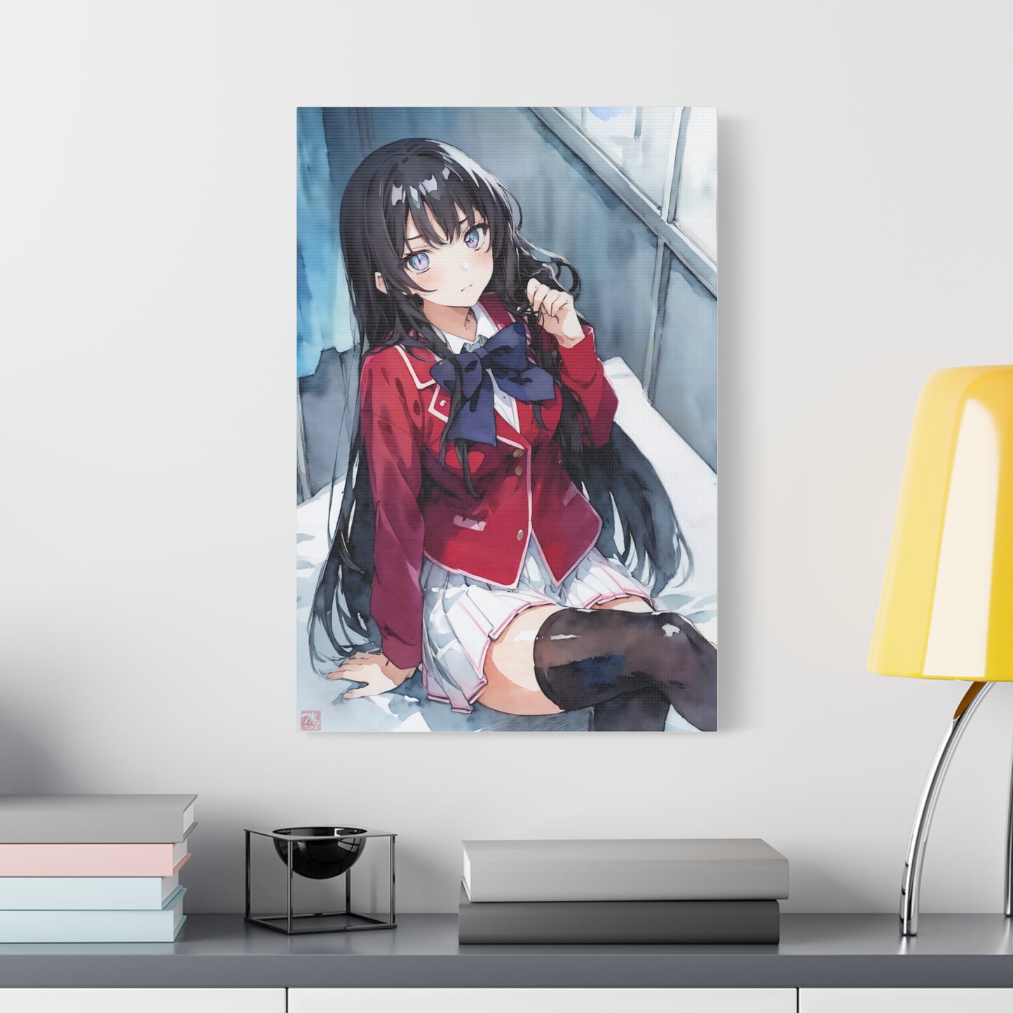 Suzune - Watercolor Anime Art on high quality Canvas