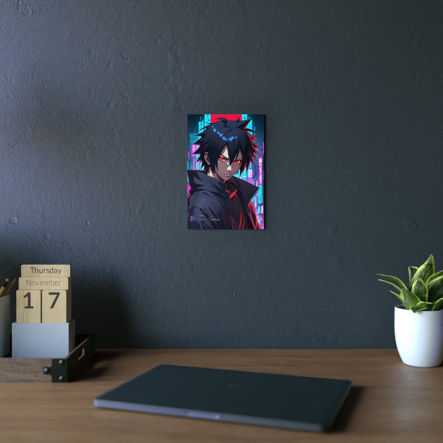 Cyberpunk Sasuke 🇩🇪 GER Shipping - Anime Art on Metal Poster