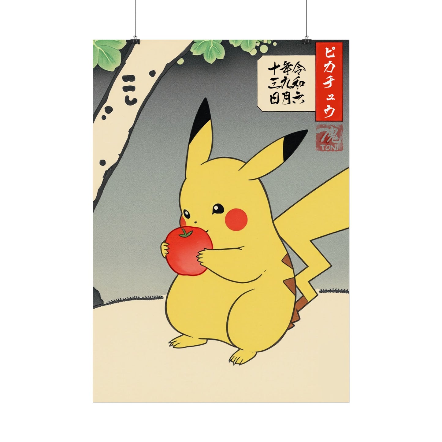 Ukiyo-e Art - Pikachū • Traditional Japanese Art on high quality poster