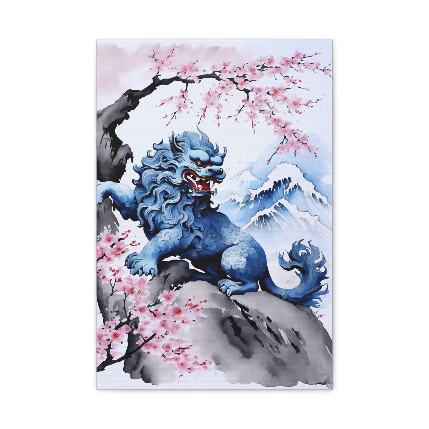 Sumi-e Art  - Komainu • Traditional Japanese Art on high quality Canvas