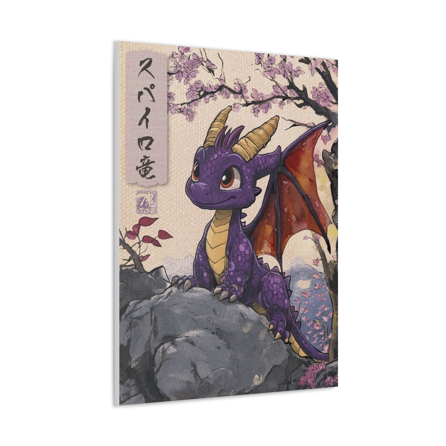 Ukiyo-e Art - Spyro the Dragon • Traditional Japanese Art on high quality Canvas