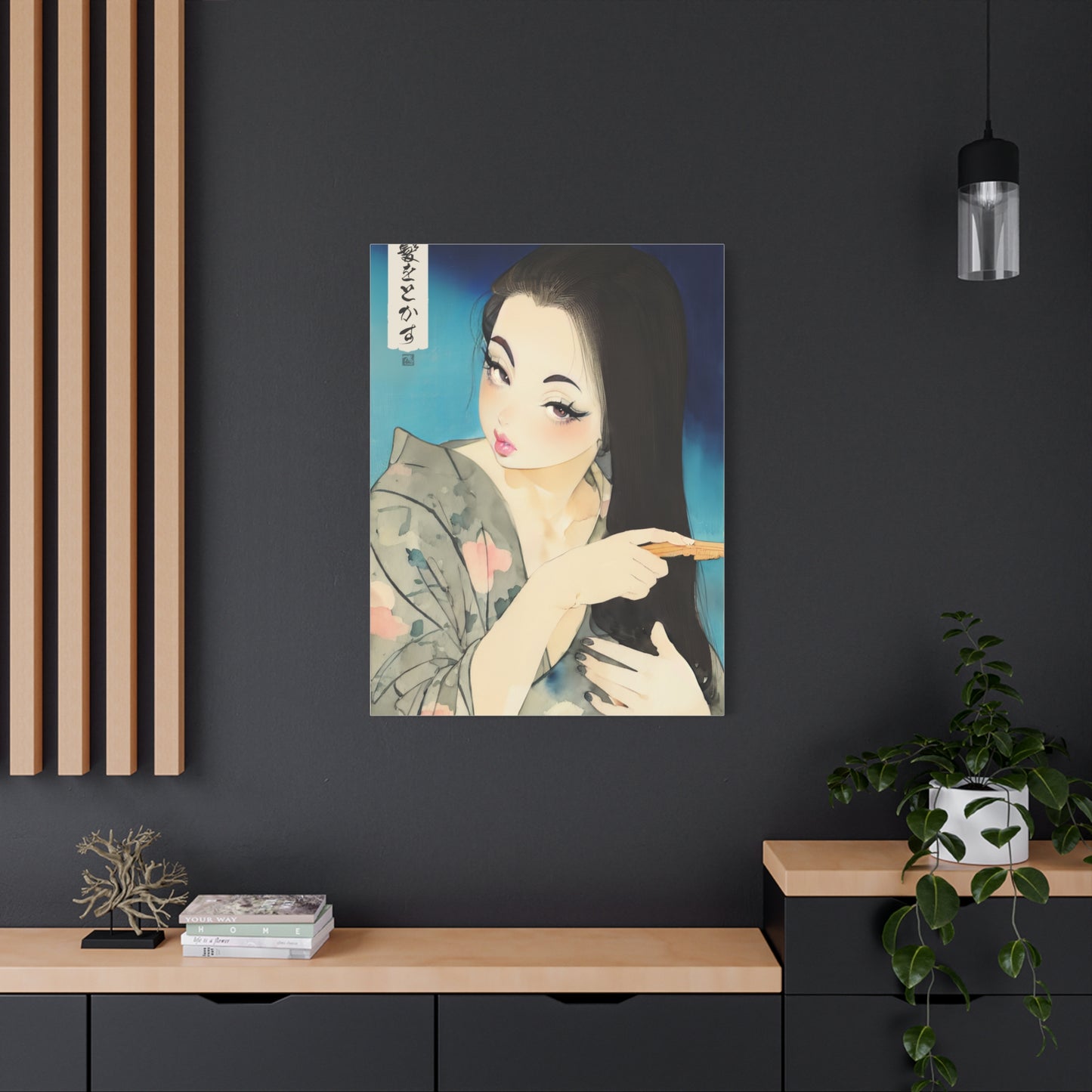 Ukiyo-e Art  - Combing Hair • Traditional Japanese Art on high quality Canvas