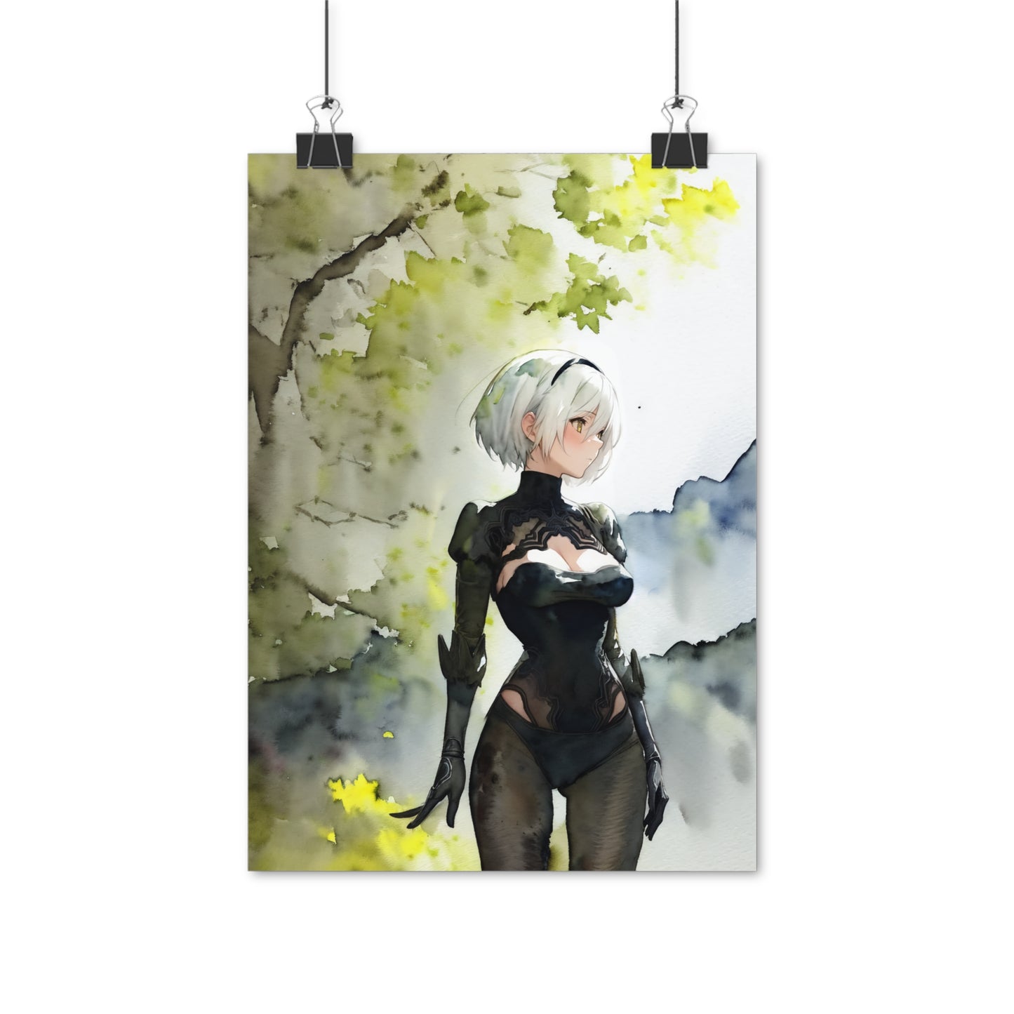 The World after Humanity - Watercolor Anime Art on high quality poster