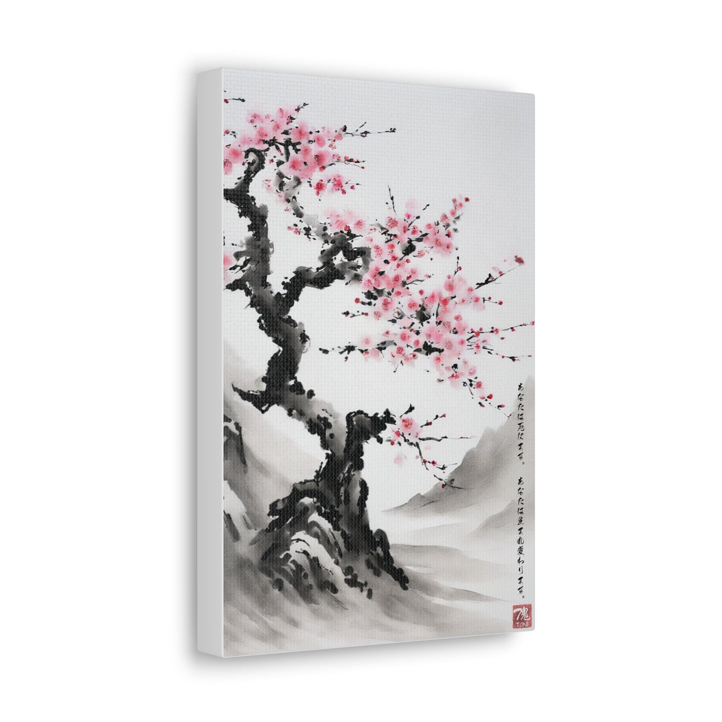 Reborn Petals - Sumi-e Art on high quality Canvas