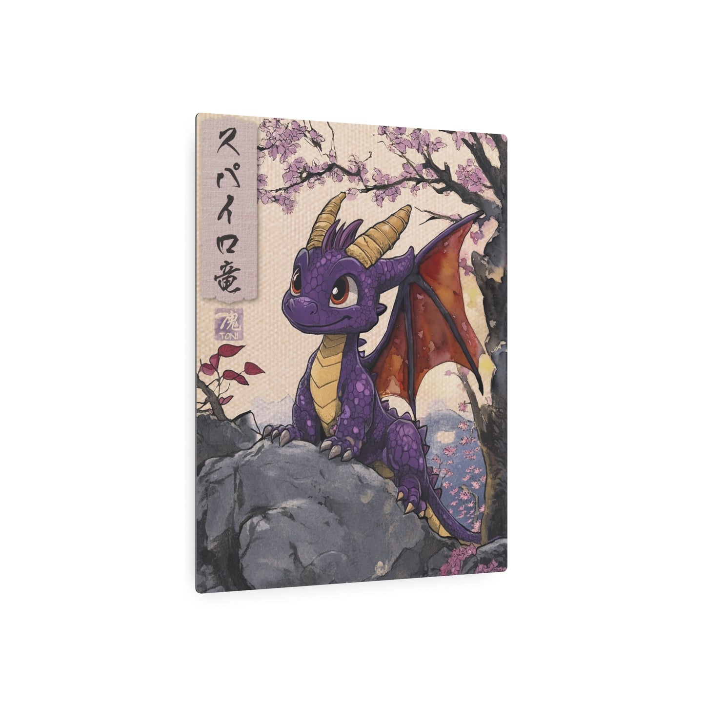 Ukiyo-e Art - Spyro the Dragon 🇺🇸 US Shipping - Traditional Japanese Art on Metal Poster