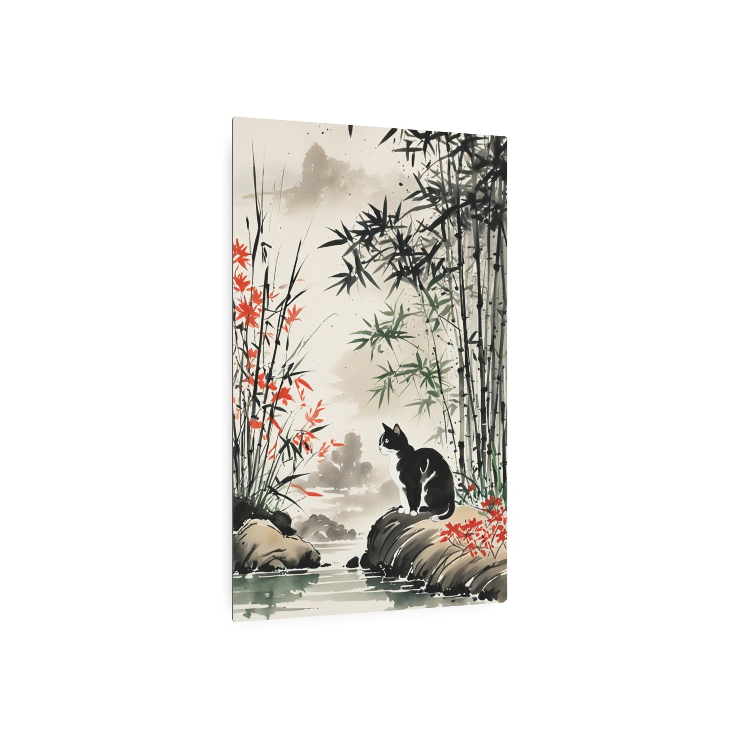 Sumi-e Art - Amidu 🇺🇸 US Shipping - Traditional Japanese Art on Metal Poster