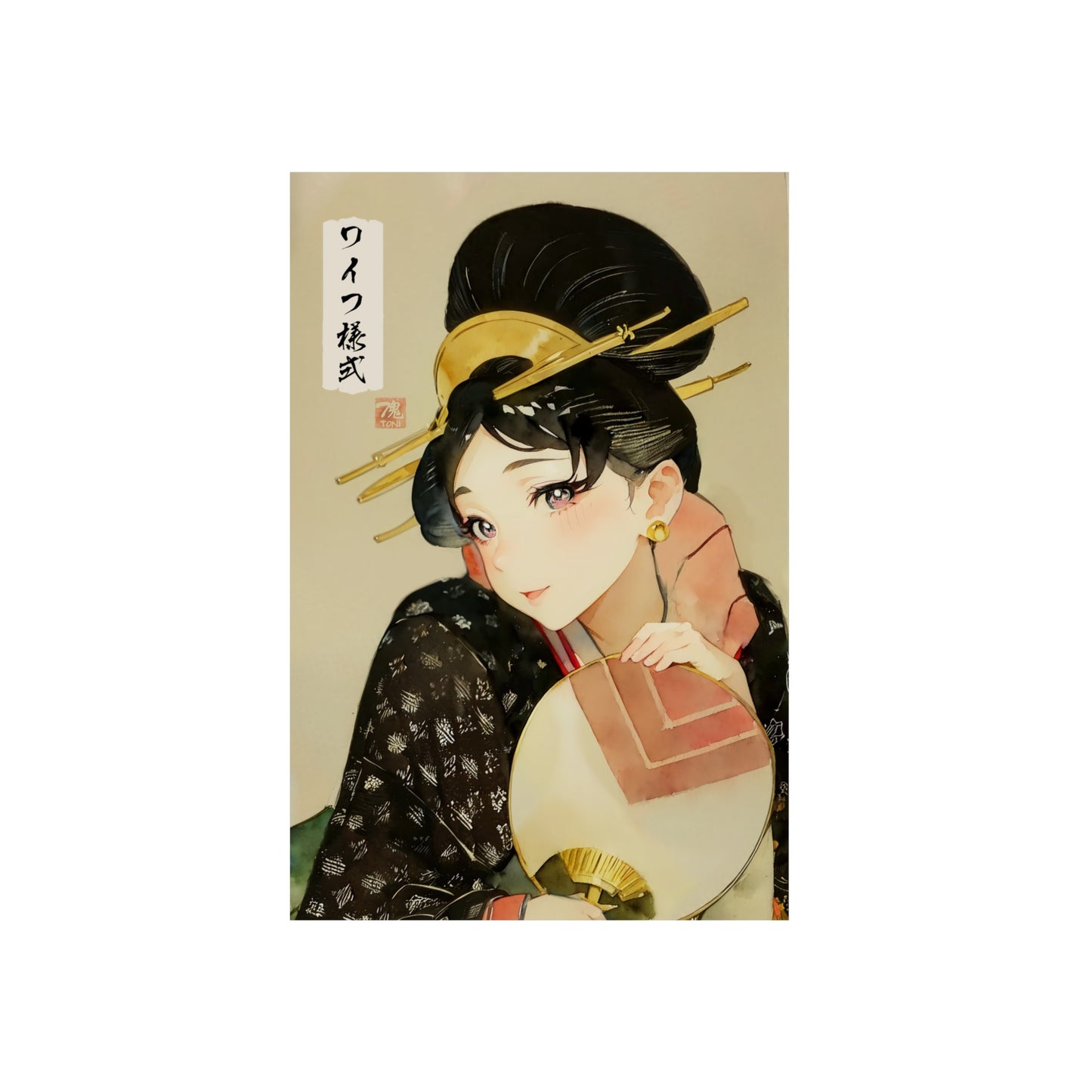 Ukiyo-e Art - Waifu Style 🇩🇪 GER Shipping - Traditional Japanese Art on Metal Poster