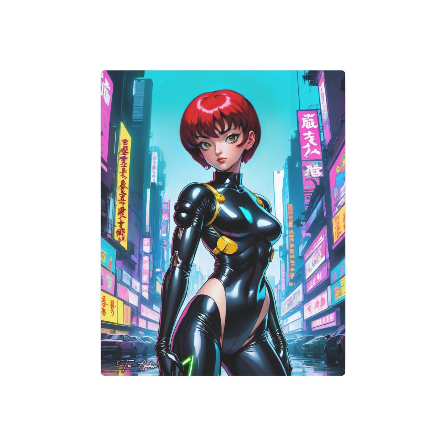 Cyberpunk Ranma Chan 🇺🇸 US Shipping - Anime Art on Metal Poster