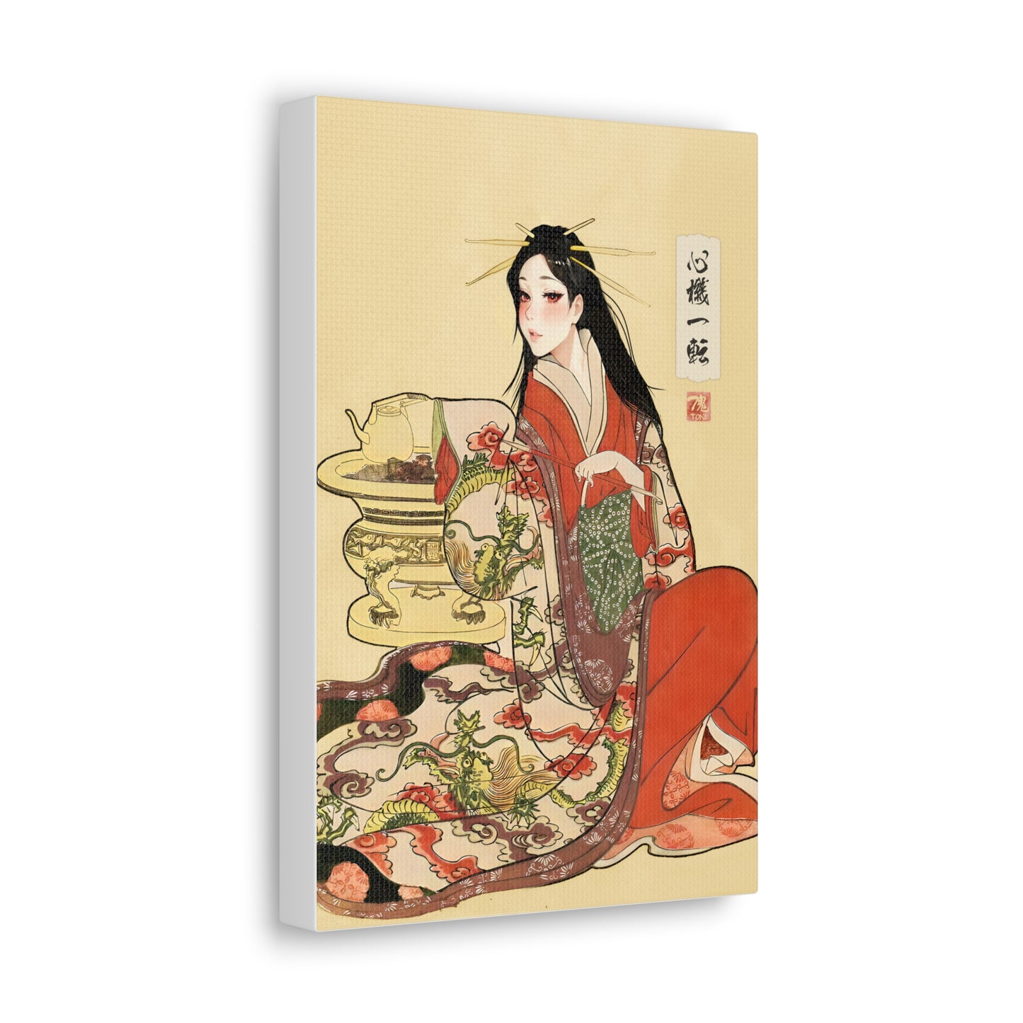 Ukiyo-e Art  - Turning over a new leaf • Traditional Japanese Art on high quality Canvas