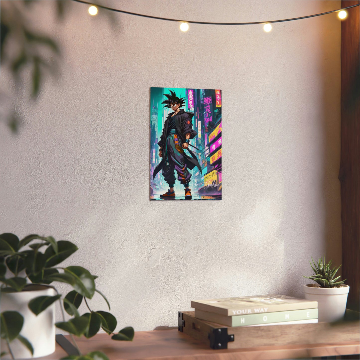 Cyberpunk Xeno Goku 🇩🇪 GER Shipping - Anime Art on Metal Poster