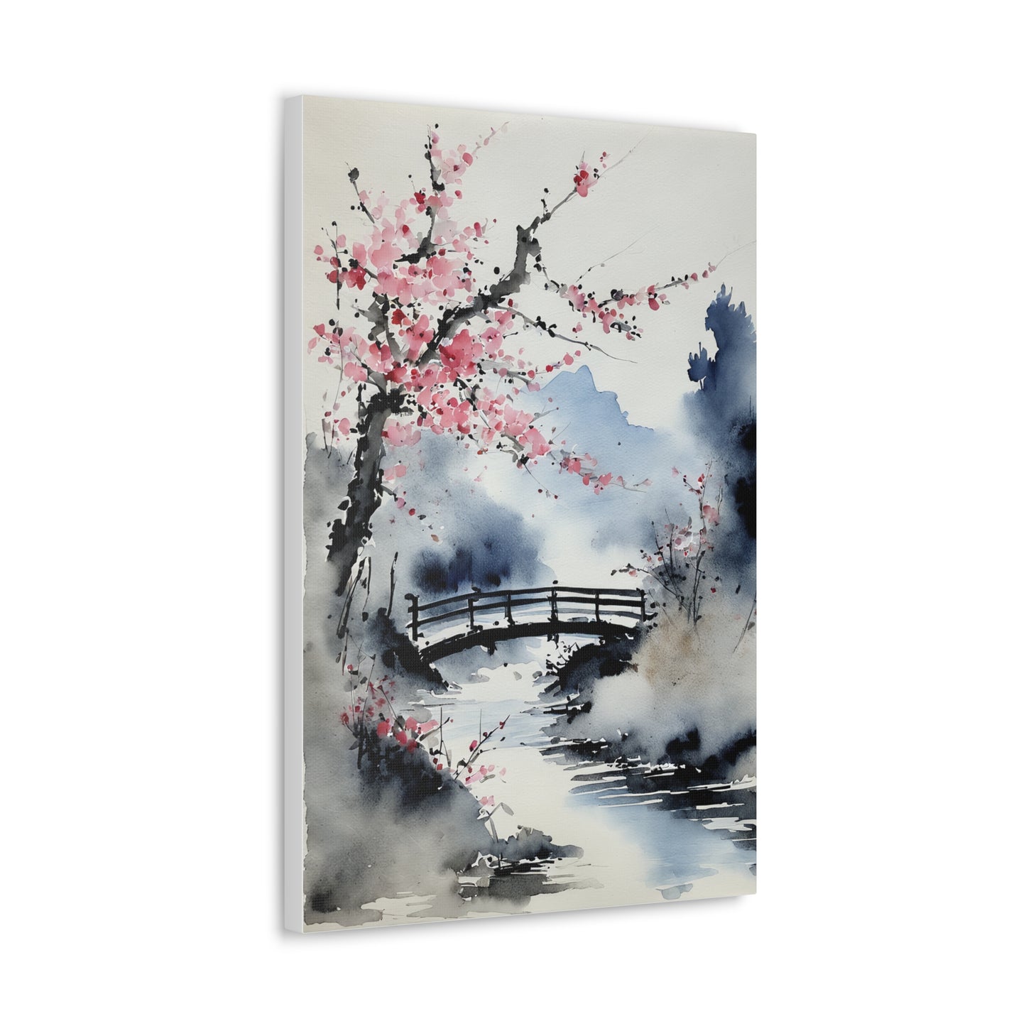 Sumi-e Art - The bridge • Traditional Japanese Art on high quality Canvas