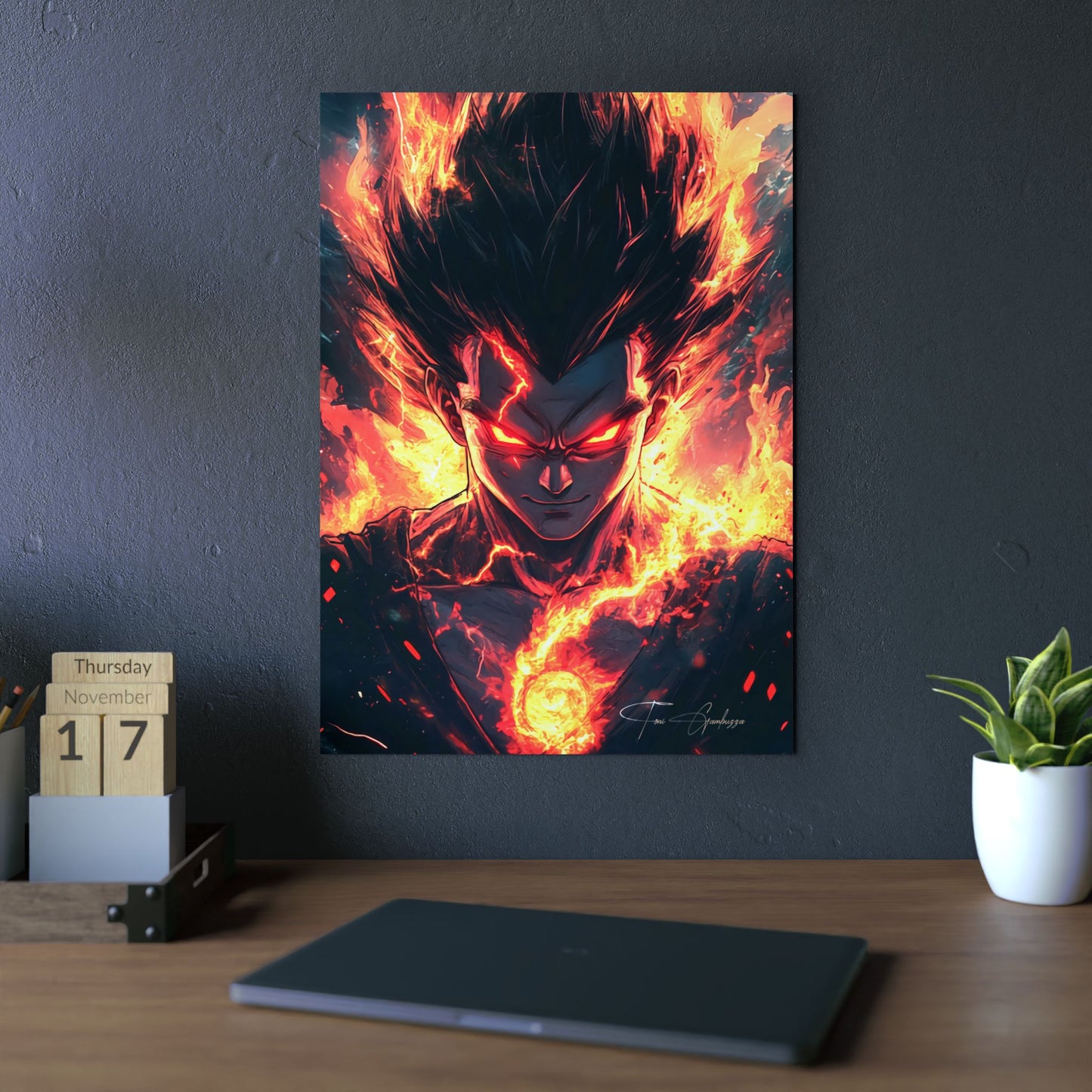 Anime Art - Vegeta Burn  🇩🇪 GER Shipping - Anime Art on Metal Poster