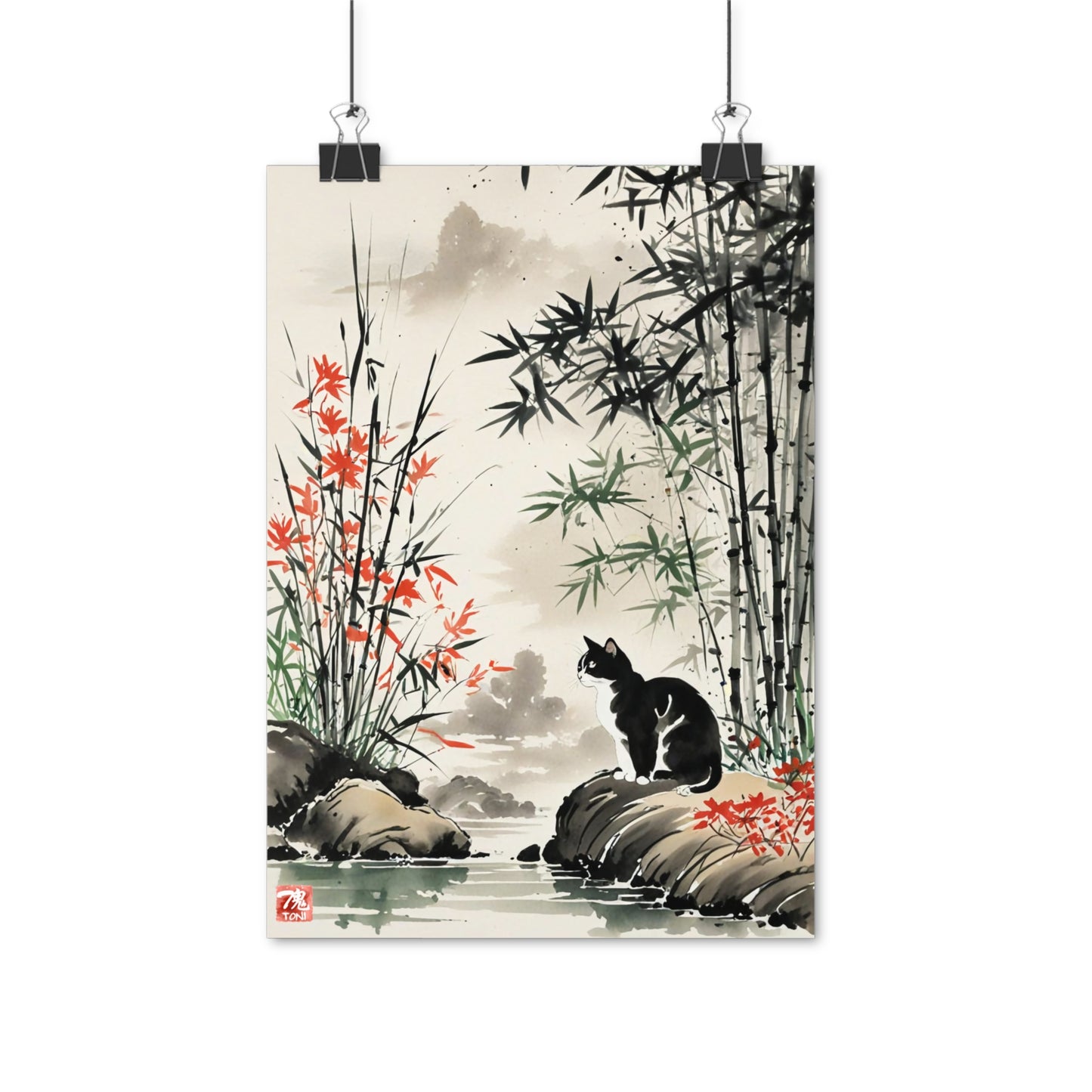 Sumi-e Art - Amidu • Traditional Japanese Art on high quality poster