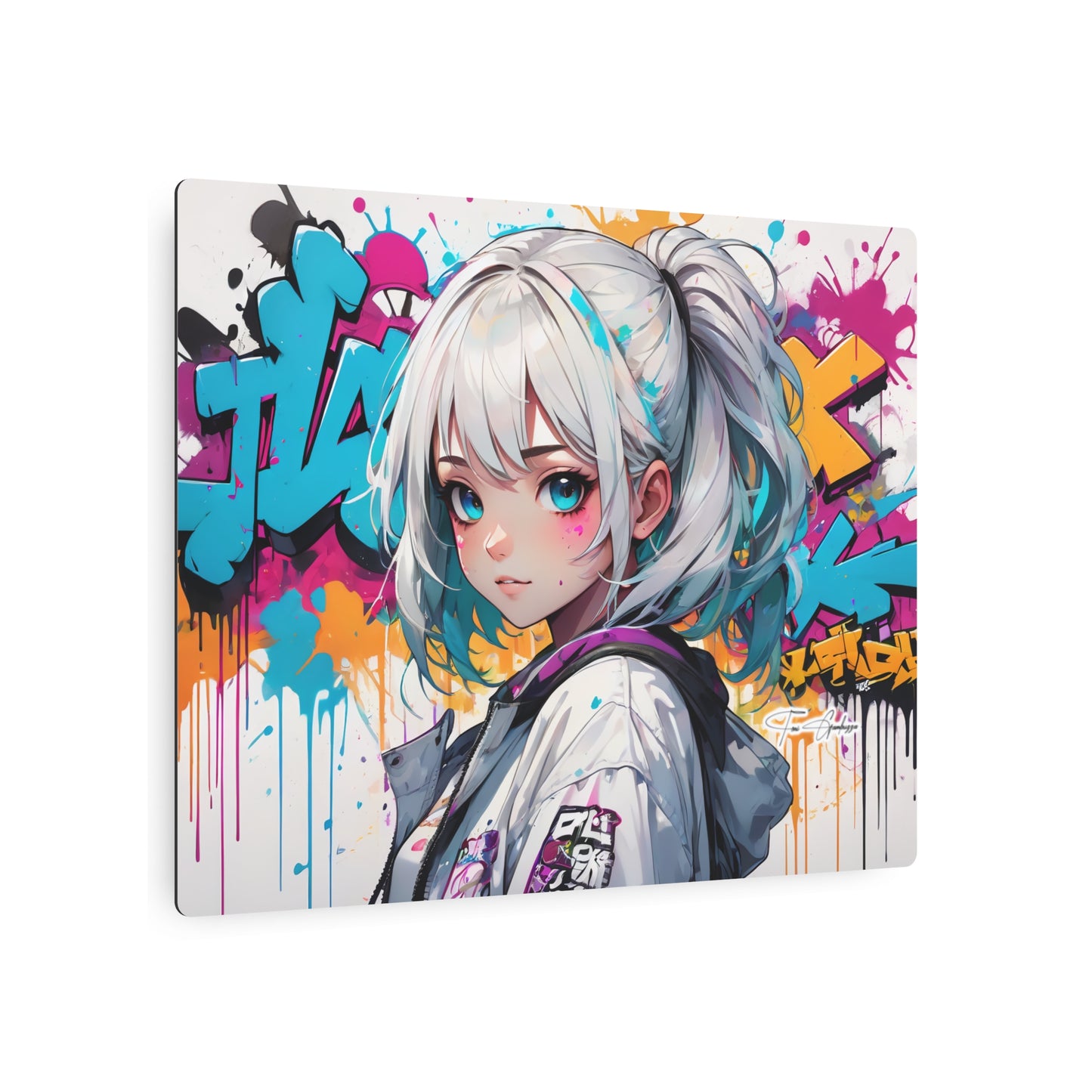 Manga Mural: Mariko 🇺🇸 US Shipping - Anime Graffiti Art on Metal Poster