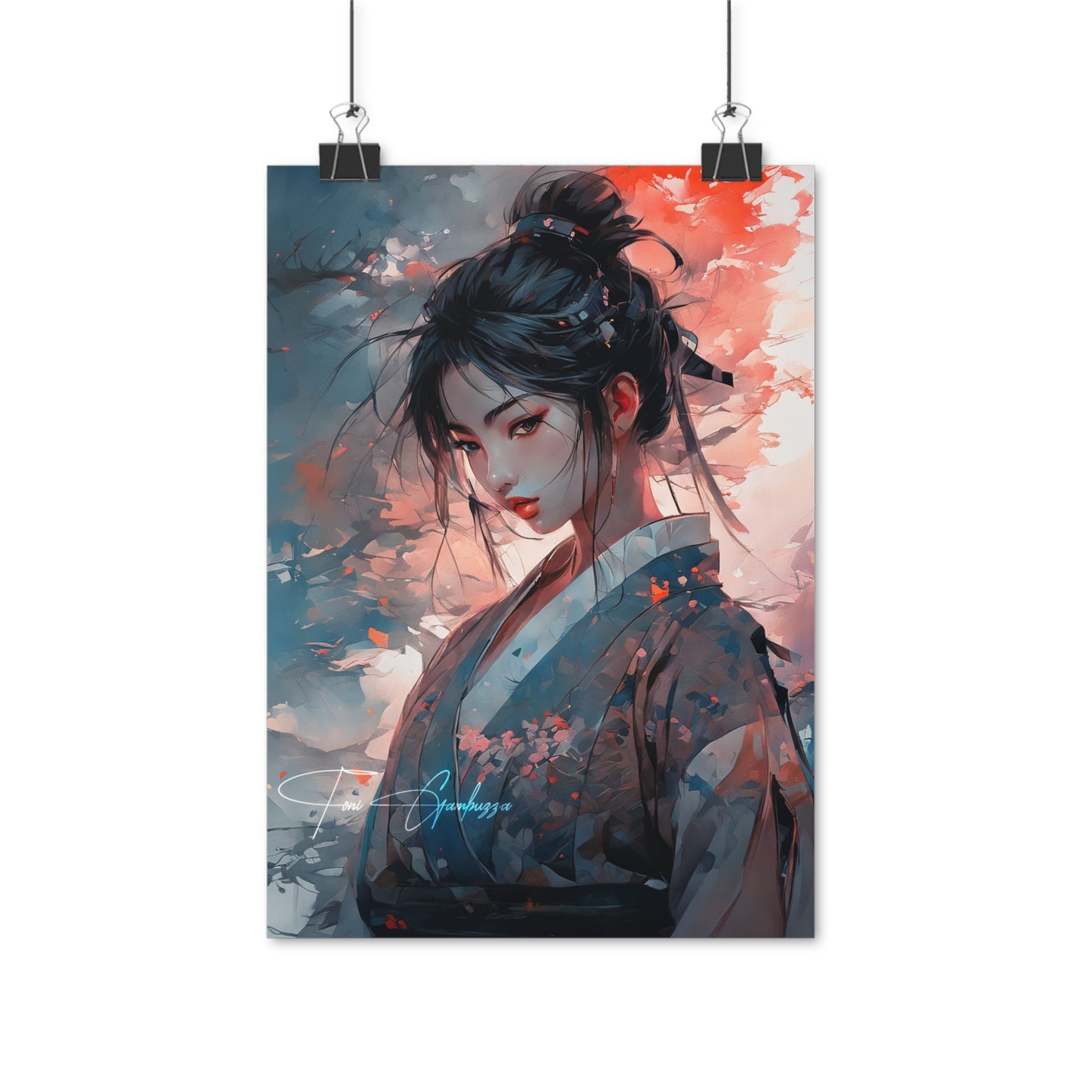 Lady of Shikoku - Anime Oil Painting on high quality poster