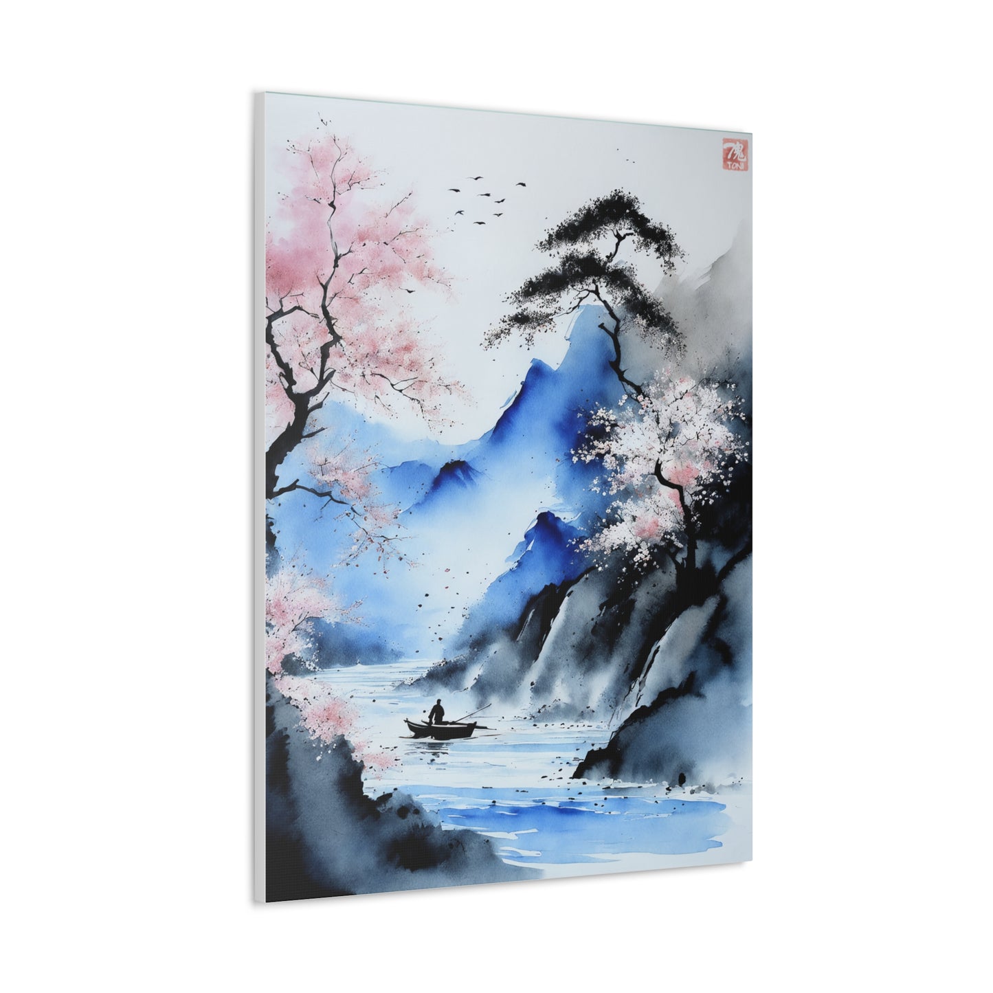 Sumi-e Art - Silent waters • Traditional Japanese Art on high quality Canvas