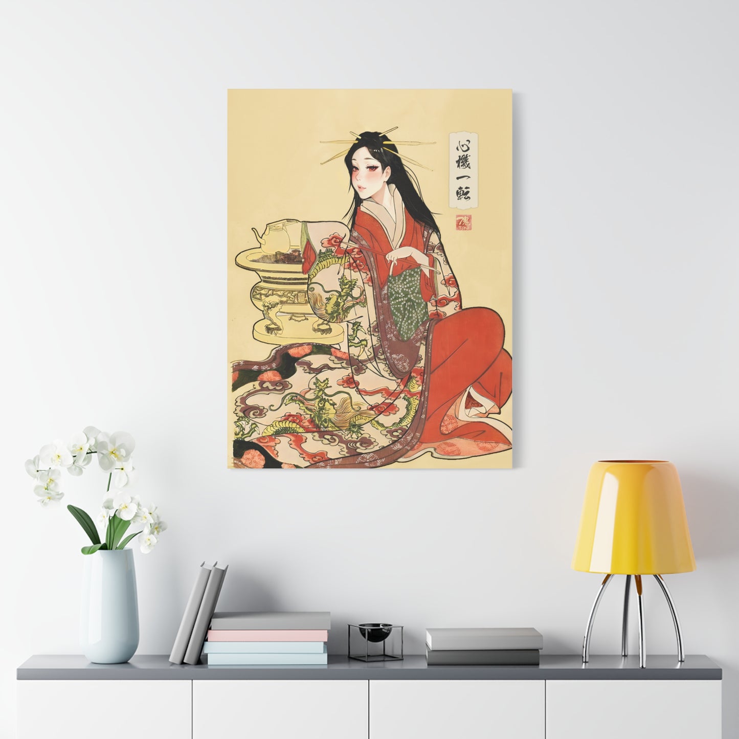 Ukiyo-e Art  - Turning over a new leaf • Traditional Japanese Art on high quality Canvas