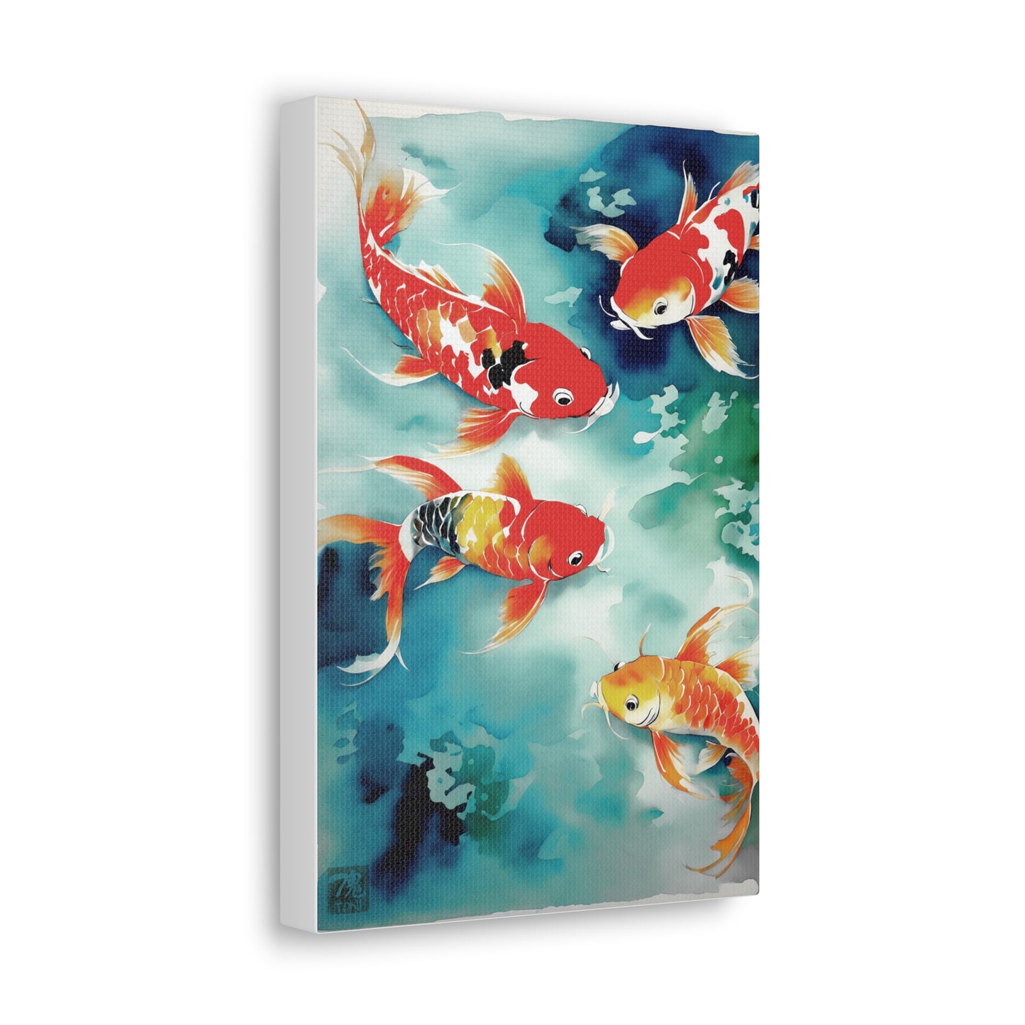 Sumi-e Art  - Koi Pond • Traditional Japanese Art on high quality Canvas