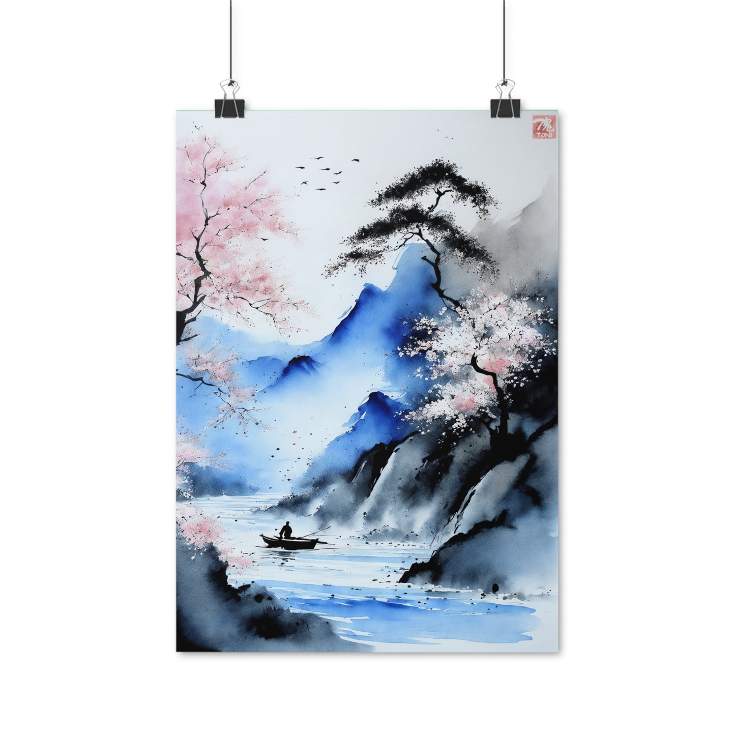 Sumi-e Art - Silent waters • Traditional Japanese Art on high quality poster