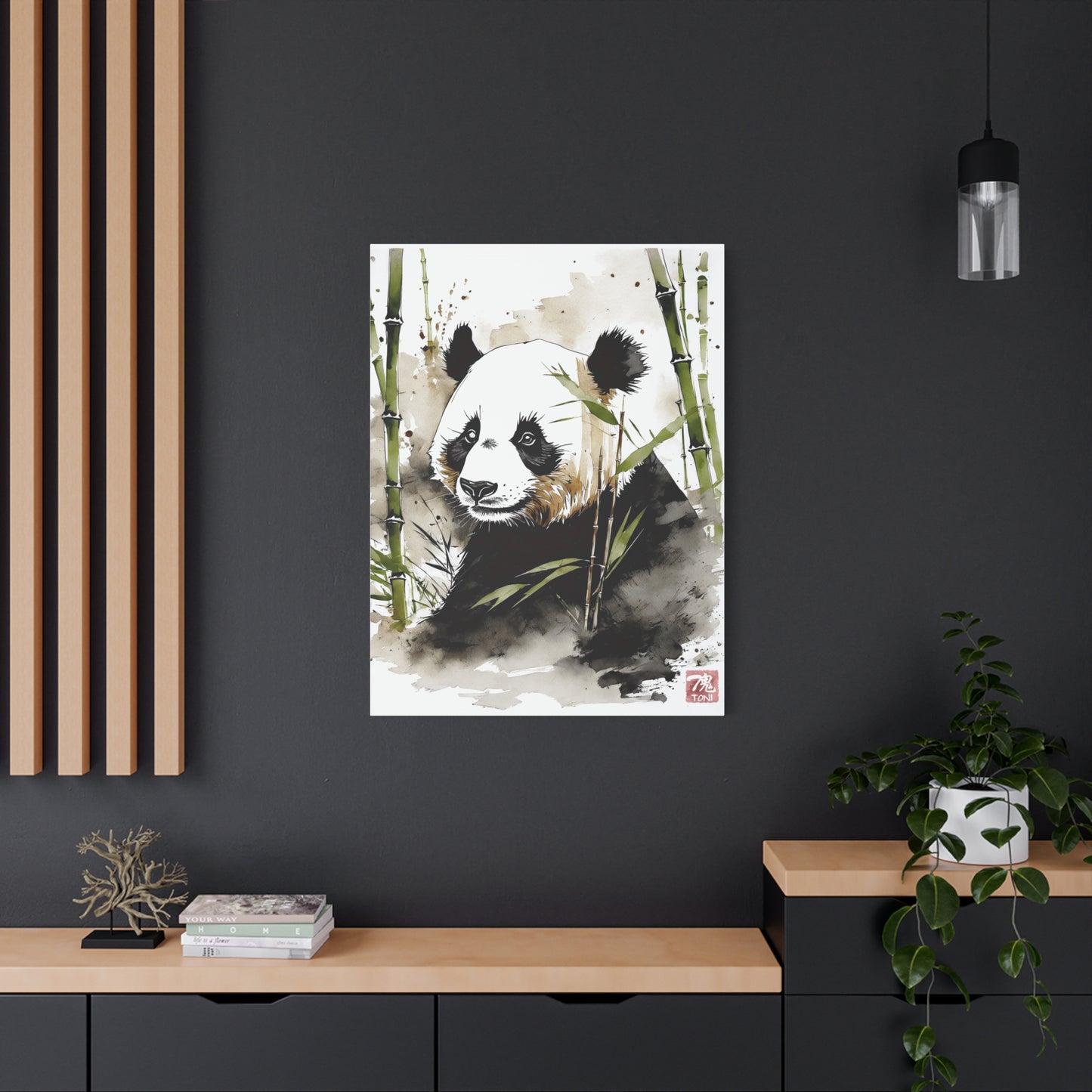 Sumi-e Art - Panda • Traditional Japanese Art on high quality Canvas