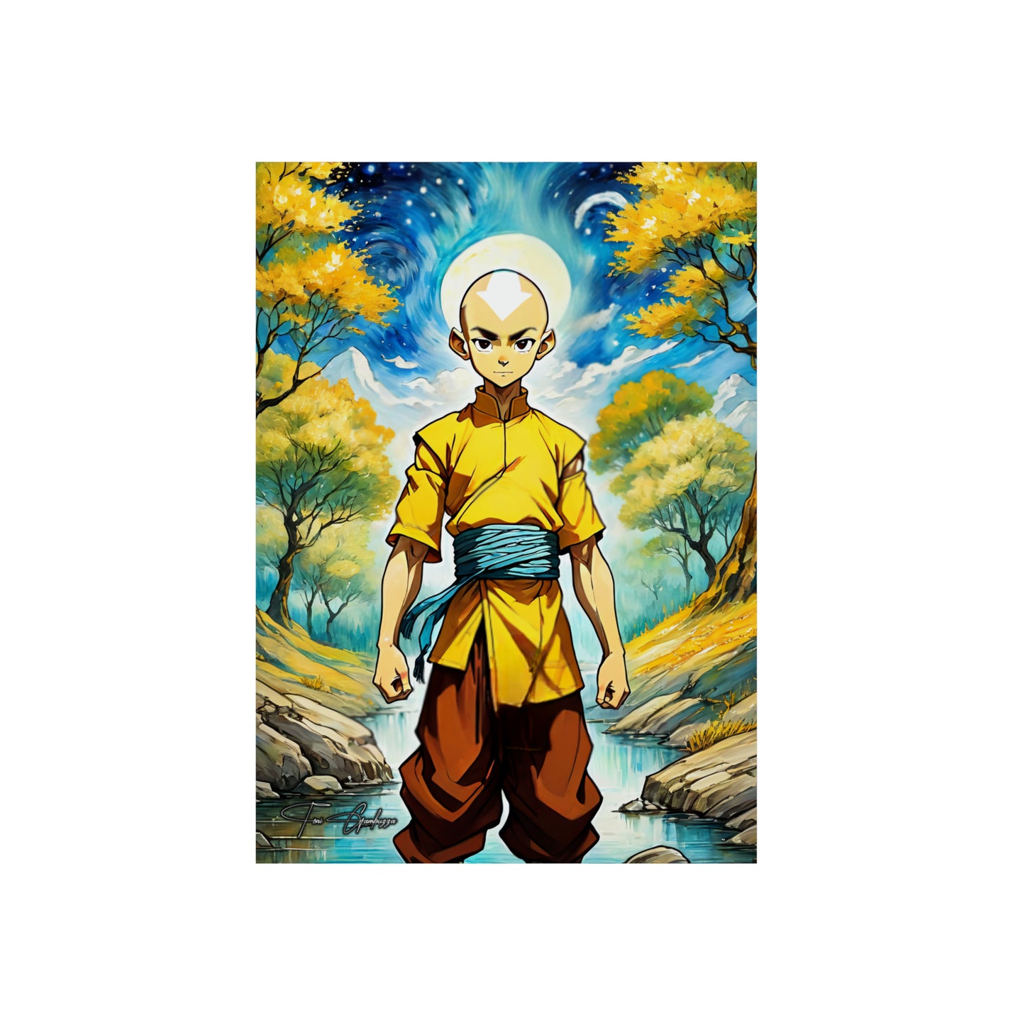 Avatar Aang 🇩🇪 GER Shipping - Anime Art on Metal Poster