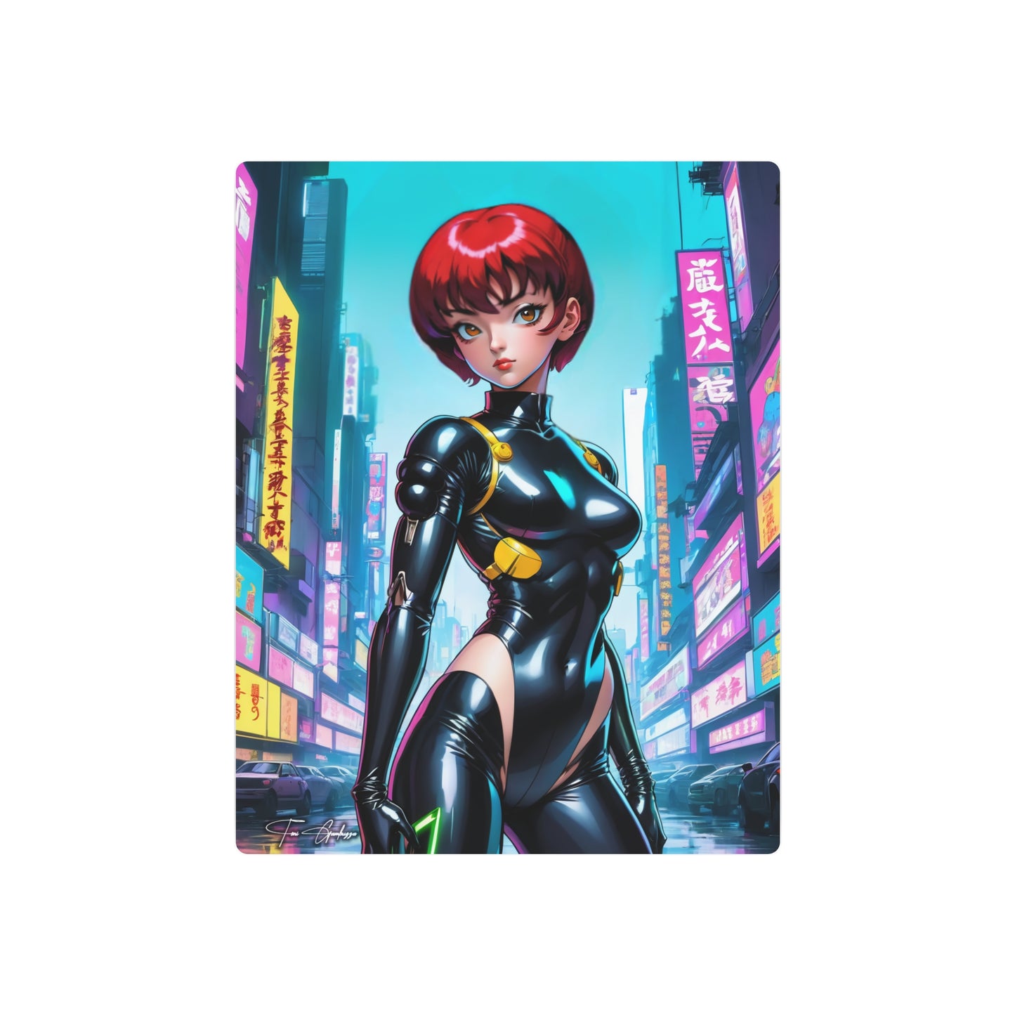 Cyberpunk Ranma Chan 🇺🇸 US Shipping - Anime Art on Metal Poster