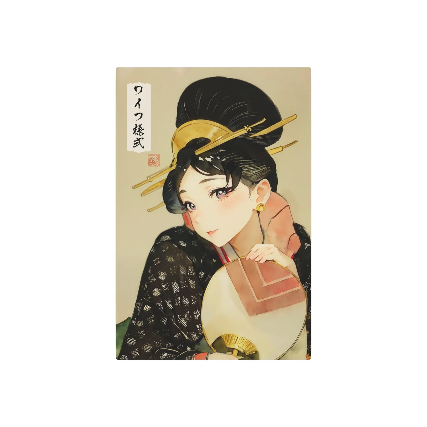 Ukiyo-e Art - Waifu Style 🇺🇸 US Shipping - Traditional Japanese Art on Metal Poster