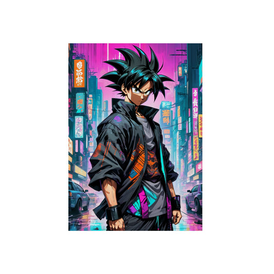 Cyberpunk Son Goku 🇩🇪 GER Shipping - Anime Art on Metal Poster