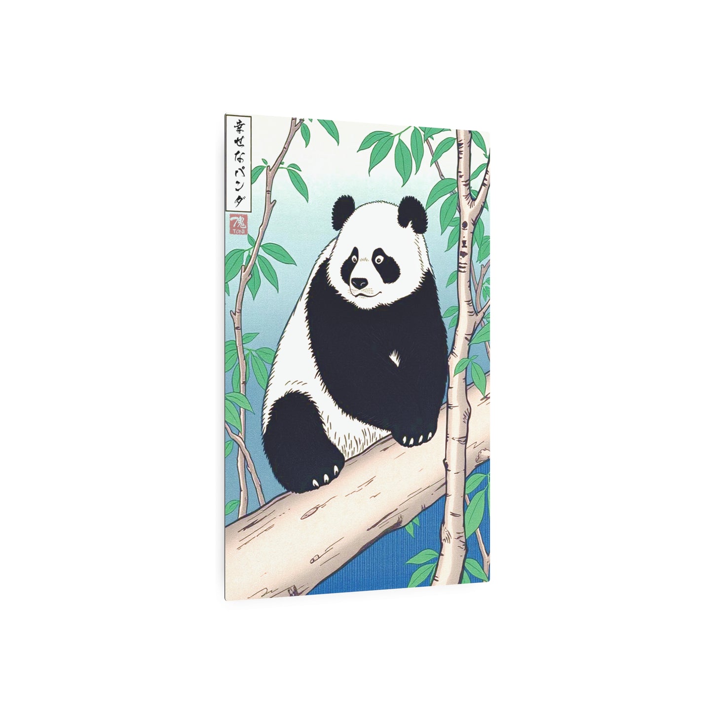 Ukiyo-e Art - Happy Panda 🇺🇸 US Shipping - Traditional Japanese Art on Metal Poster