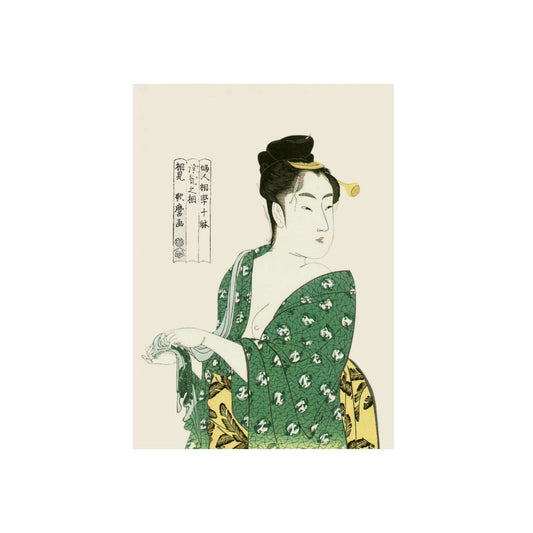 Ukiyo-e Art - Beauty - by Kitagawa Utamaro 🇩🇪 GER Shipping - Traditional Japanese Art on Metal Poster