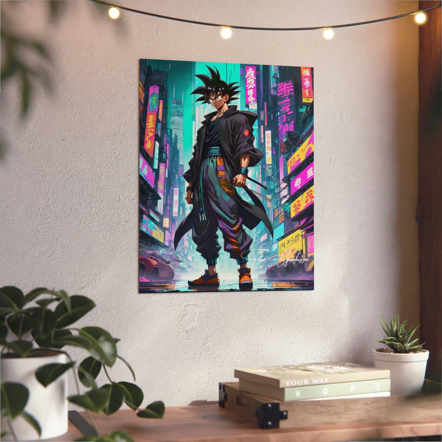 Cyberpunk Xeno Goku 🇩🇪 GER Shipping - Anime Art on Metal Poster