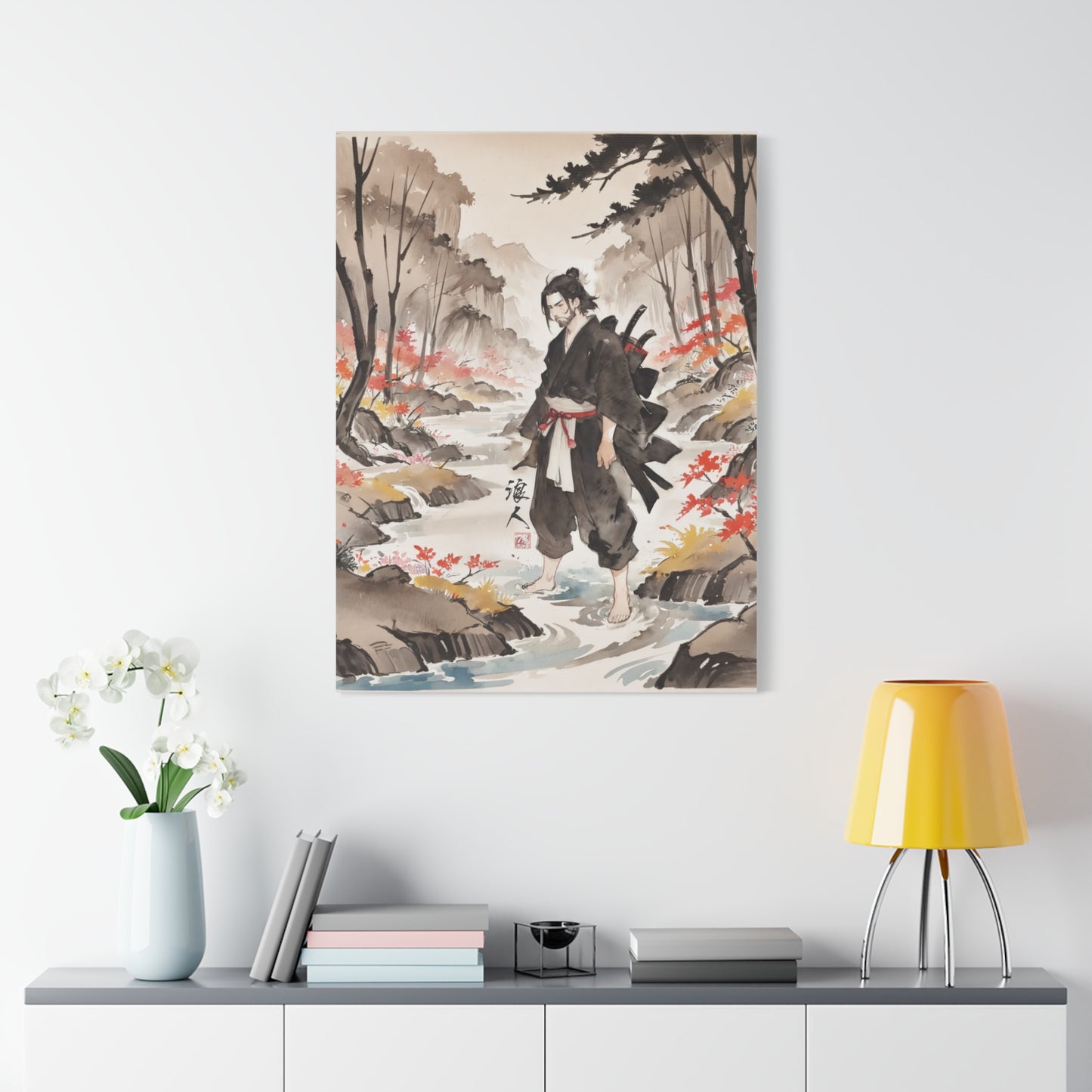 Sumi-e Art  - Ronin • Traditional Japanese Art on high quality Canvas