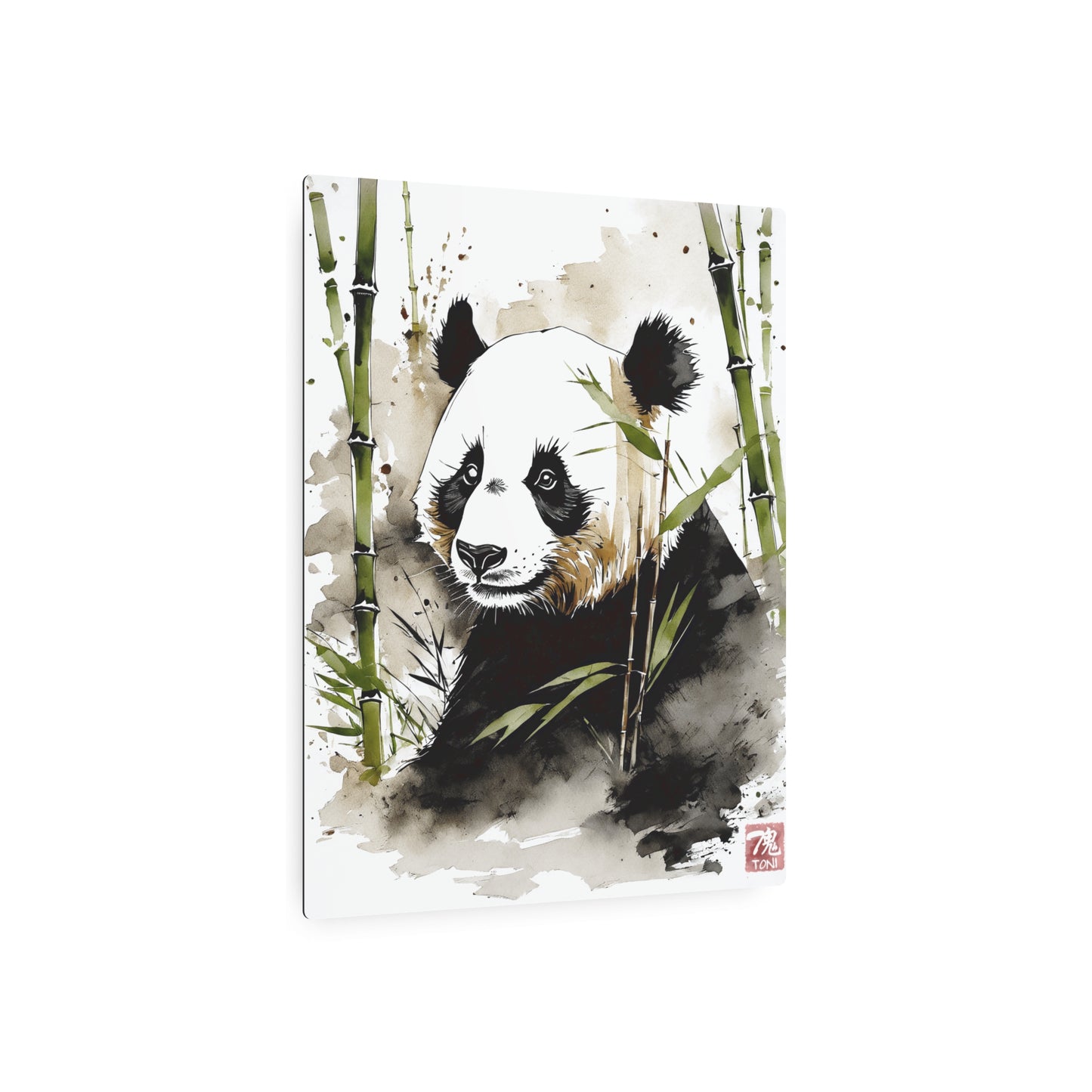 Sumi-e Art - Panda 🇺🇸 US Shipping - Traditional Japanese Art on Metal Poster