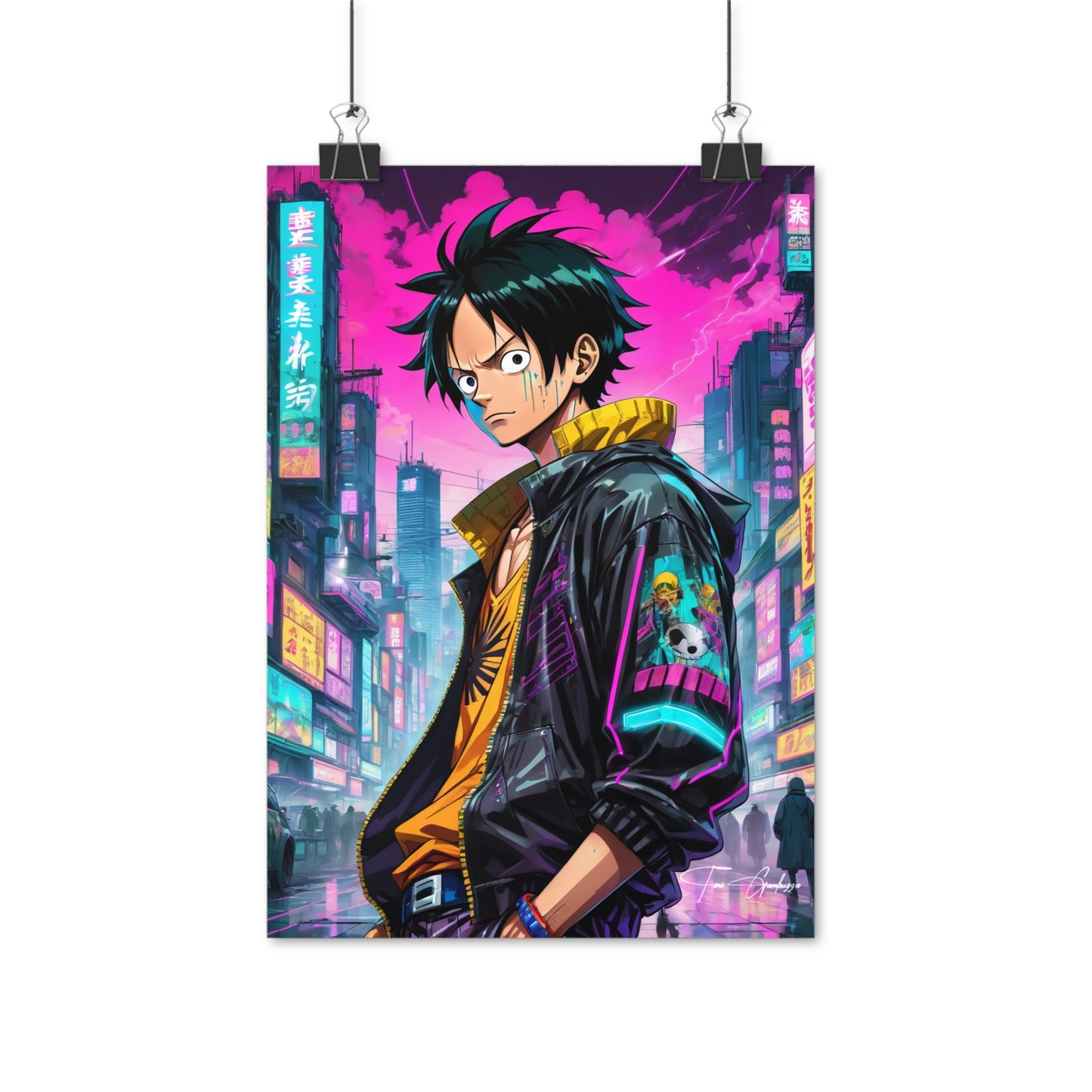 Cyberpunk Luffy - Anime Art on high quality poster