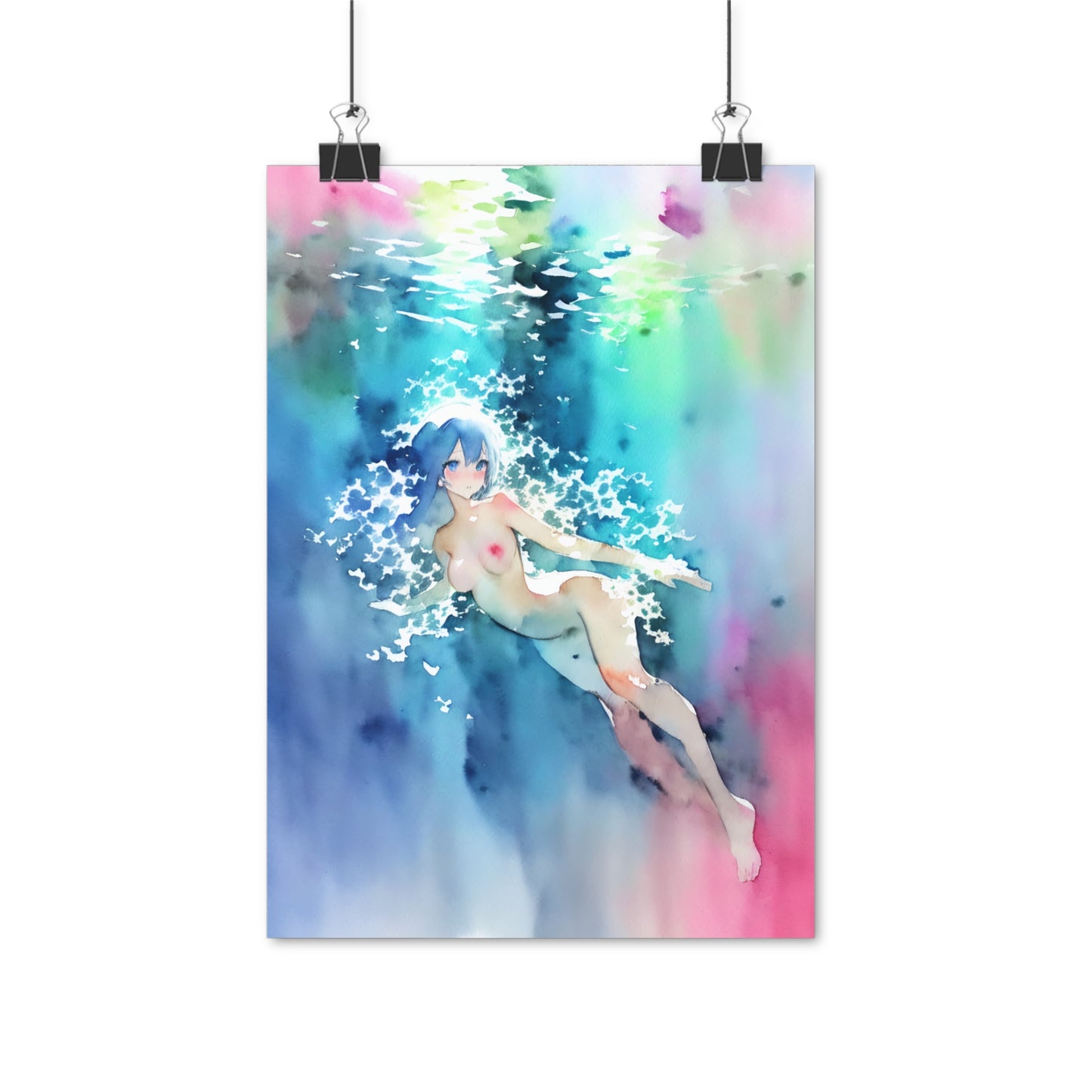 Oceans Heart - Watercolor Anime Art on high quality poster