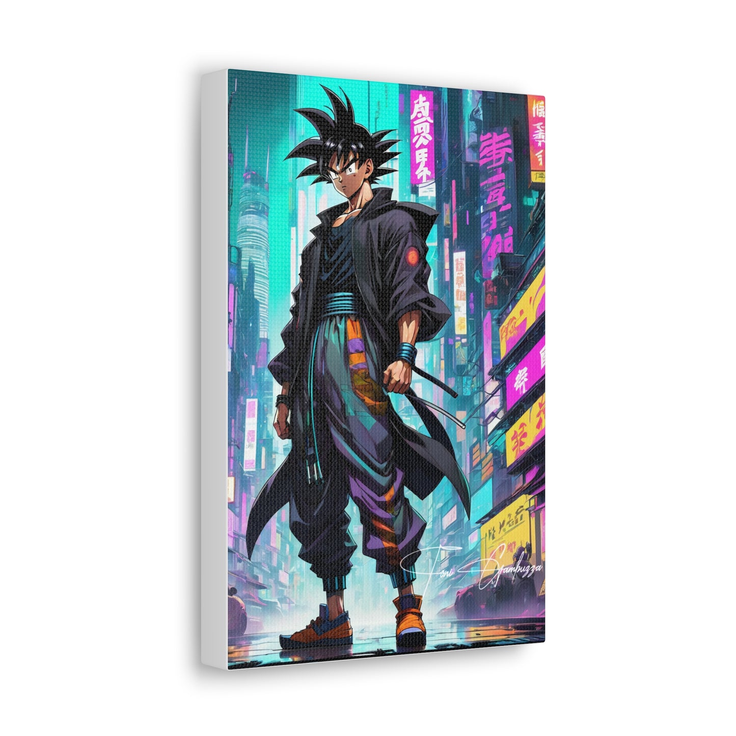 Cyberpunk Xeno Goku - Anime Art on high quality Canvas