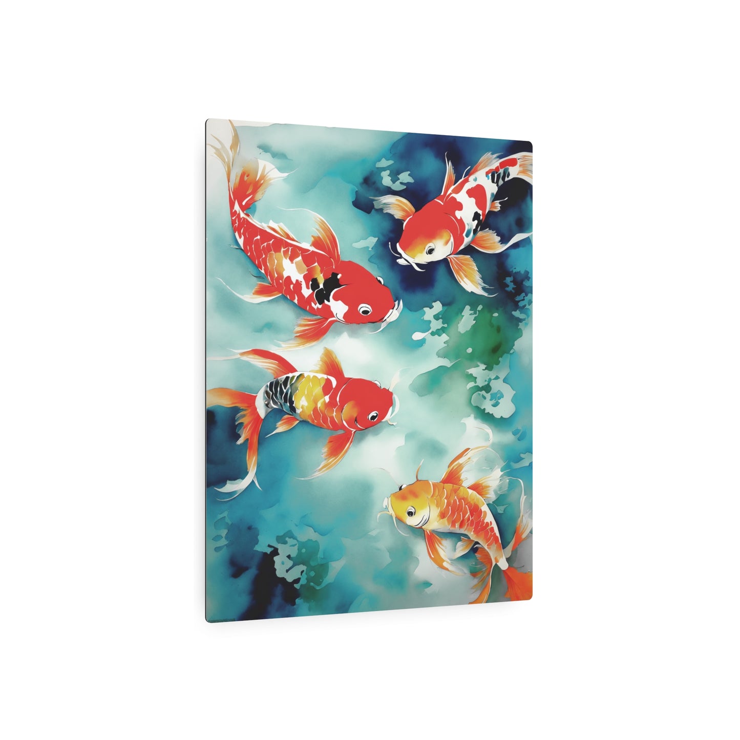 Sumi-e Art - Koi Pond 🇺🇸 US Shipping - Traditional Japanese Art on Metal Poster