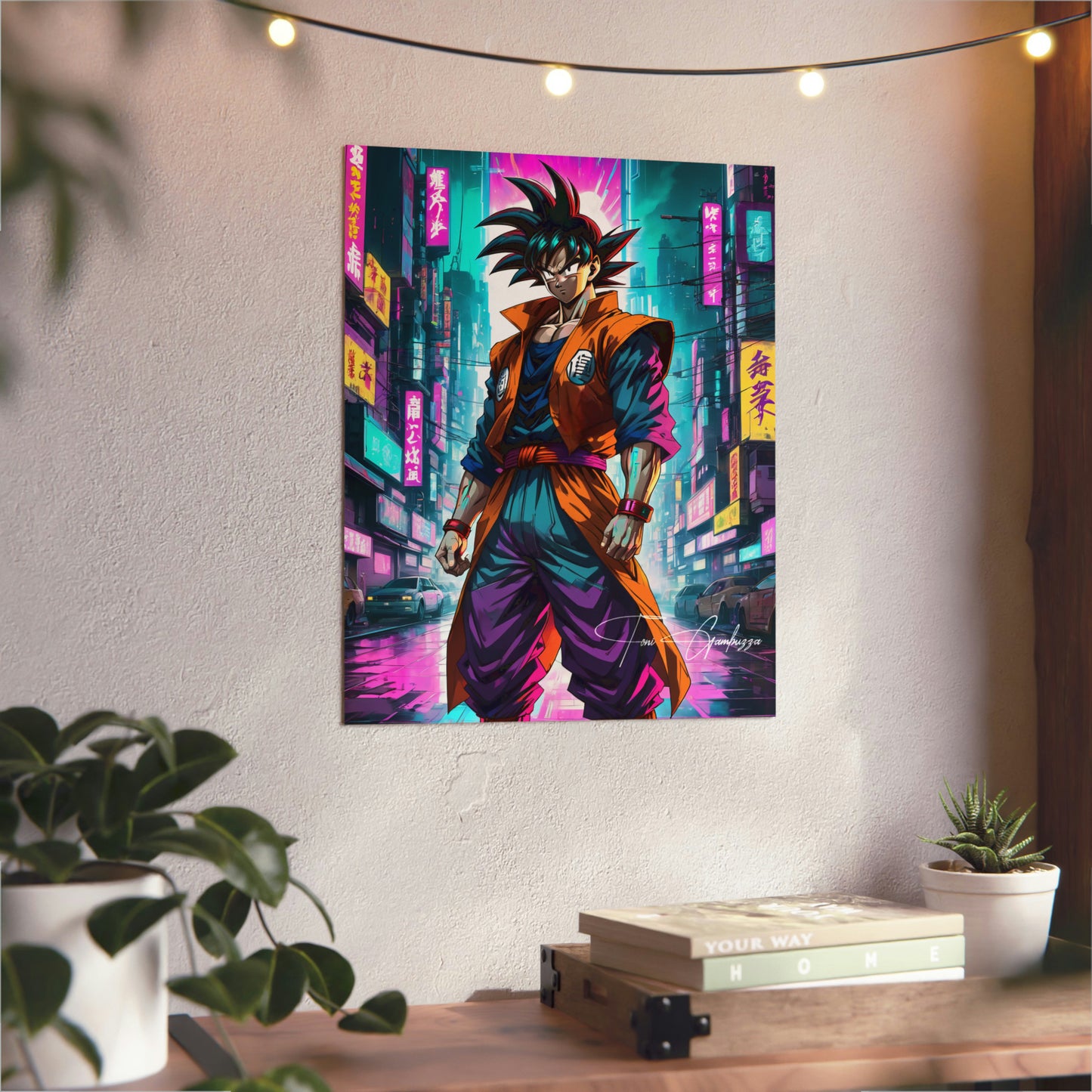 Cyberpunk Saiyan 🇩🇪 GER Shipping - Anime Art on Metal Poster