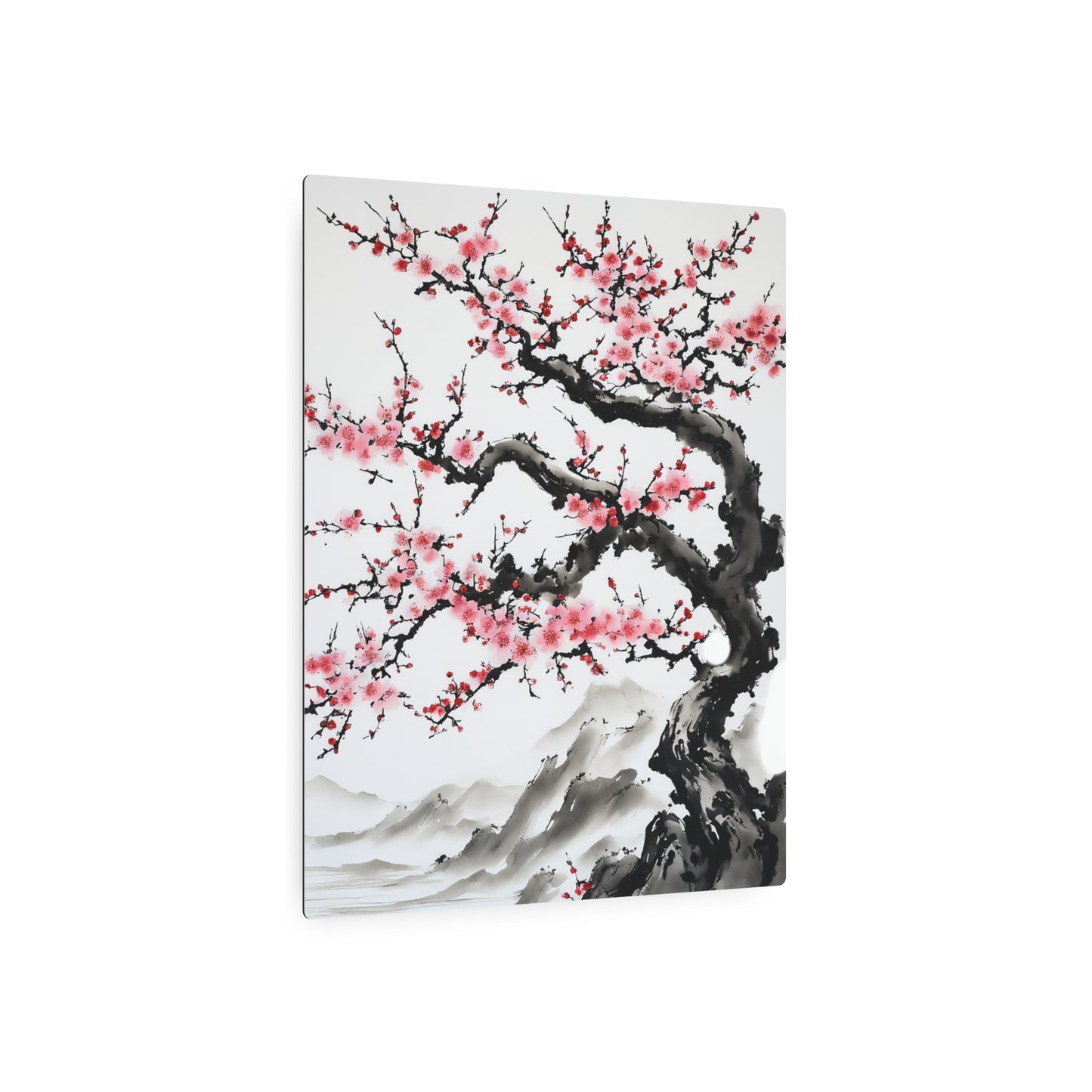 Sumi-e Art - Bodhi Tree 🇺🇸 US Shipping - Traditional Japanese Art on Metal Poster