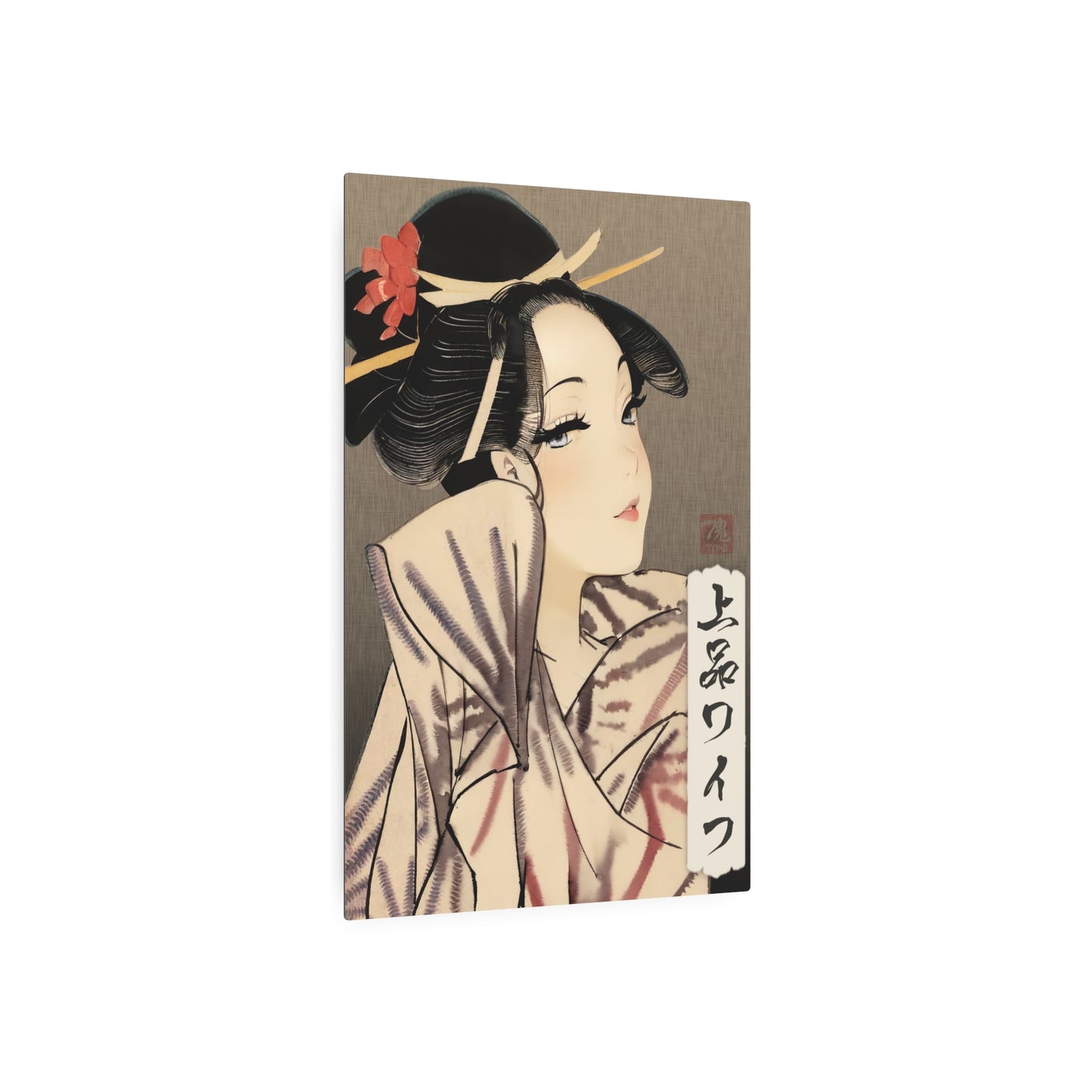 Ukiyo-e Art - Elegant Waifu 🇺🇸 US Shipping - Traditional Japanese Art on Metal Poster