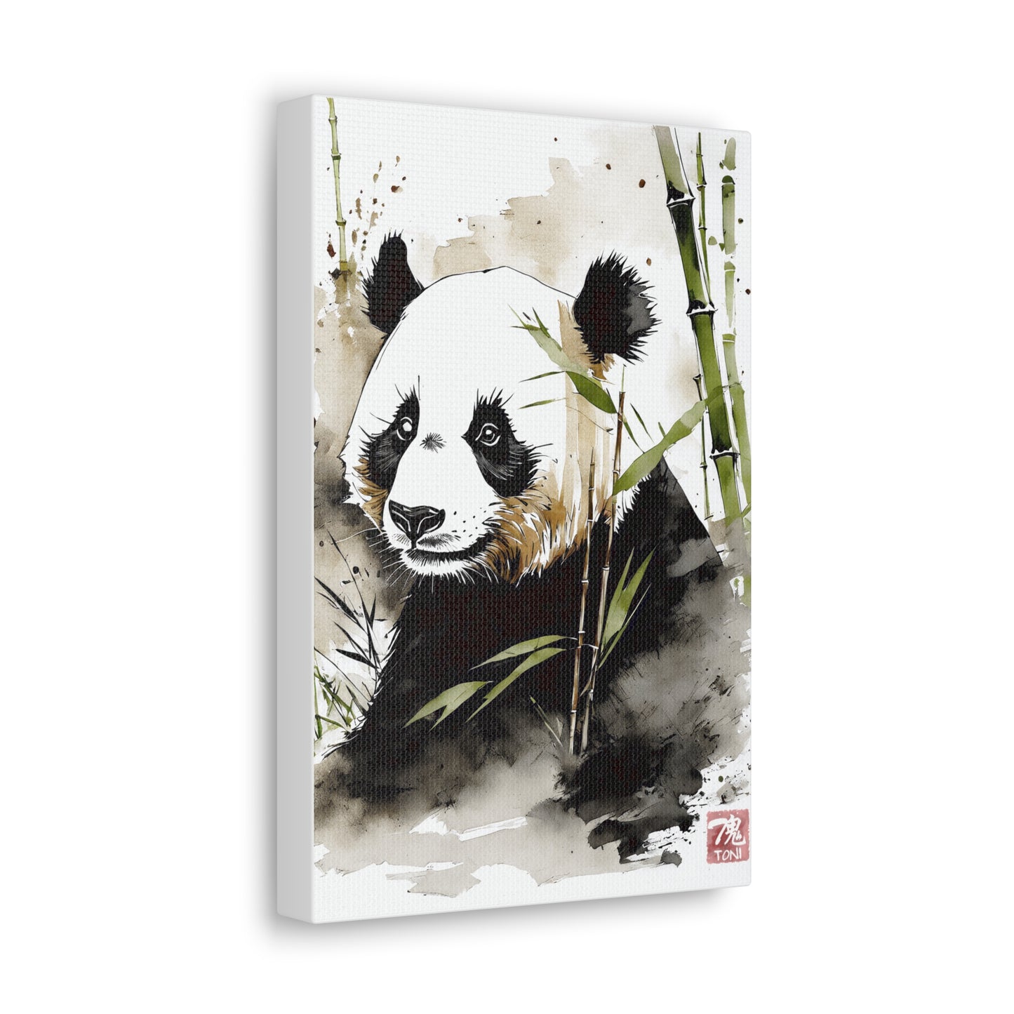 Sumi-e Art - Panda • Traditional Japanese Art on high quality Canvas