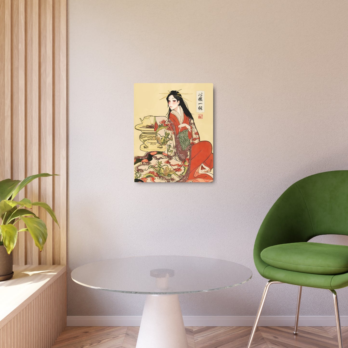 Ukiyo-e Art - Turning over a new leaf 🇺🇸 US Shipping - Traditional Japanese Art on Metal Poster