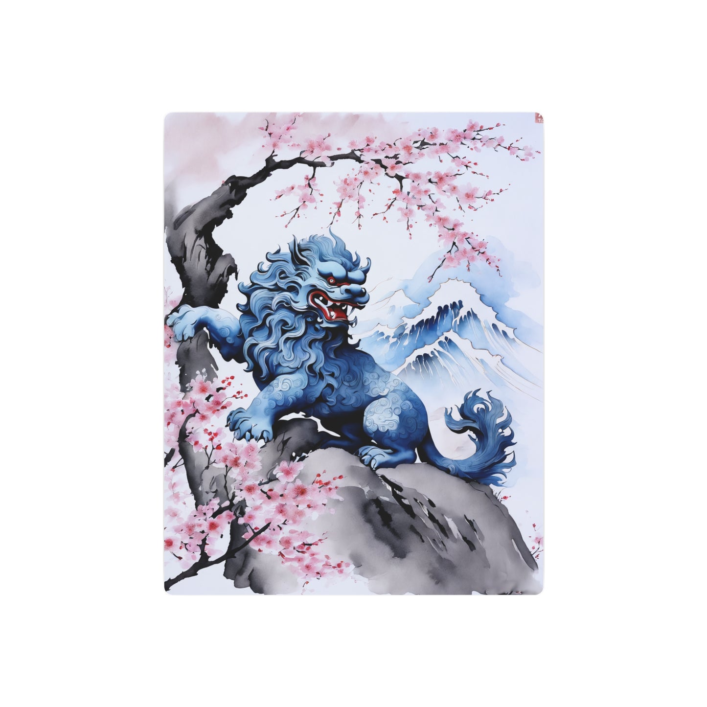 Sumi-e Art - Komainu 🇺🇸 US Shipping - Traditional Japanese Art on Metal Poster