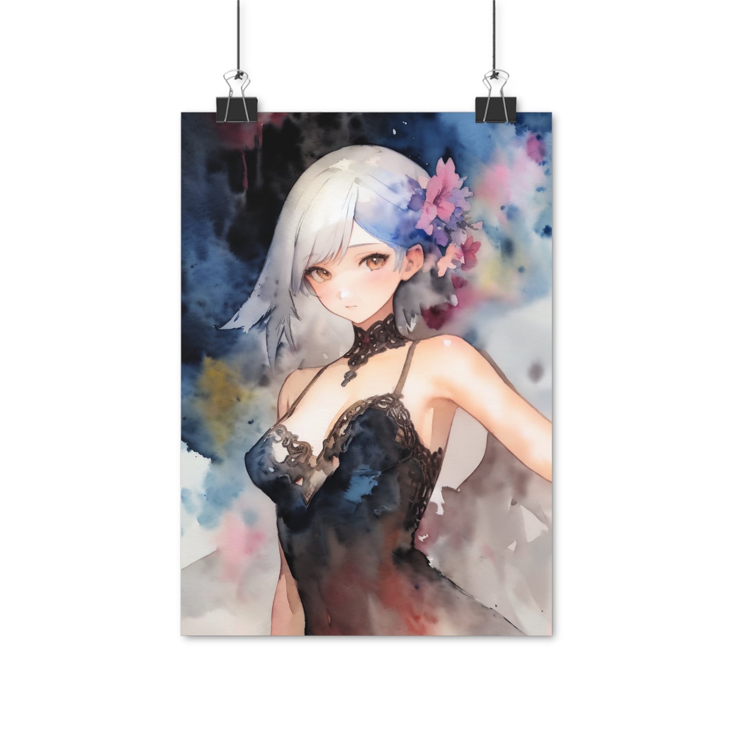 Freya's Crown of Evanescence - Watercolor Anime Art on high quality poster