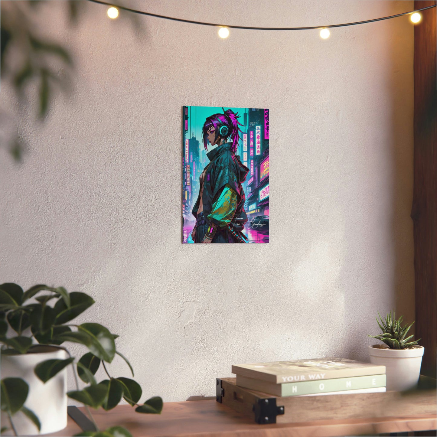 Cyberpunk Waifu 🇩🇪 GER Shipping - Anime Art on Metal Poster