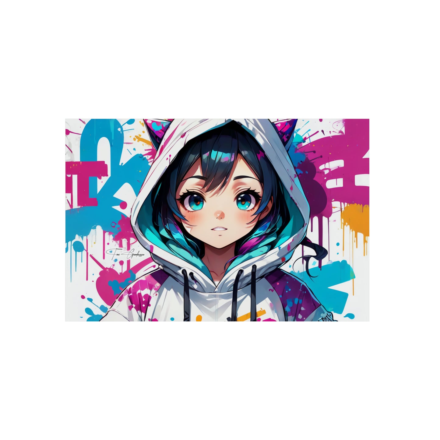 Manga Mural: Kohana 🇩🇪 GER Shipping - Anime Graffiti Art on Metal Poster