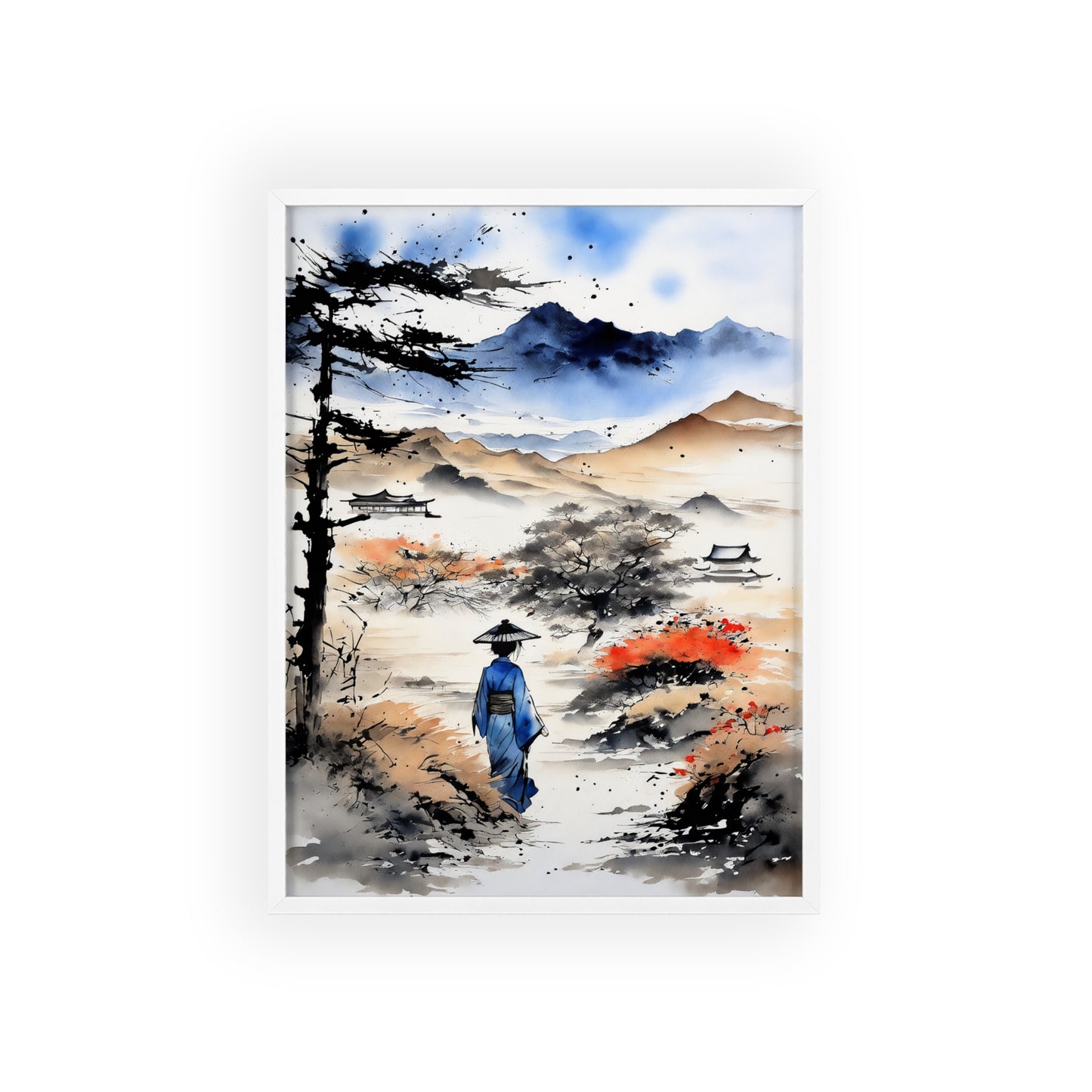 Sumi-e Art - Wasteland wisdom • Traditional Japanese Art • Framed