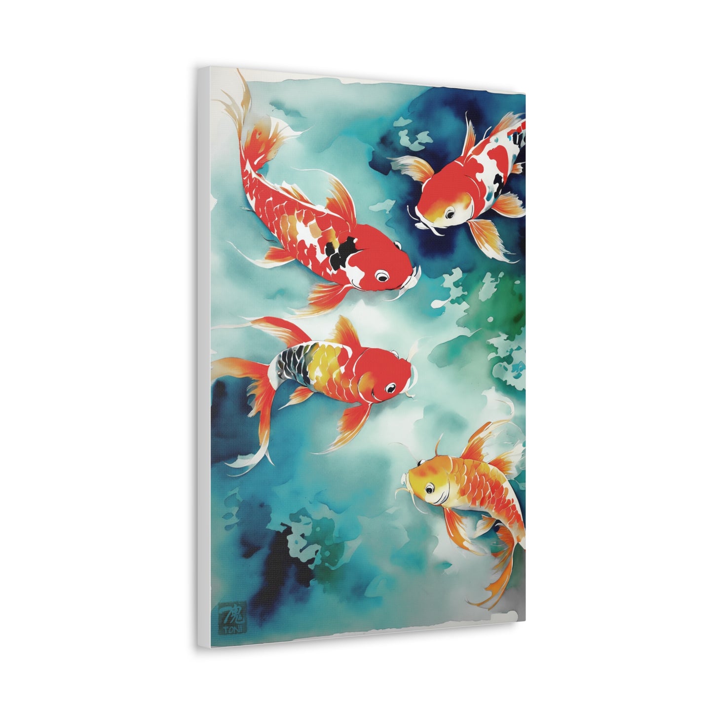 Sumi-e Art  - Koi Pond • Traditional Japanese Art on high quality Canvas