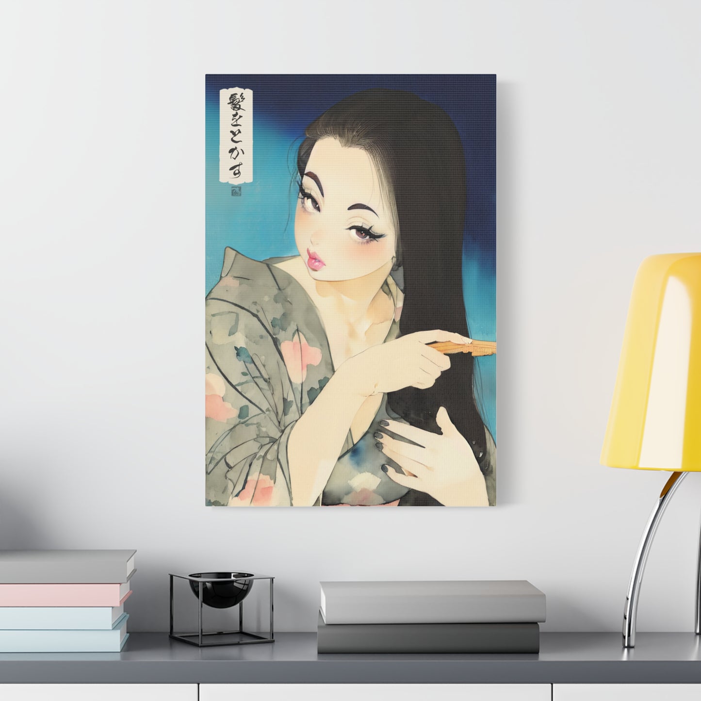 Ukiyo-e Art  - Combing Hair • Traditional Japanese Art on high quality Canvas